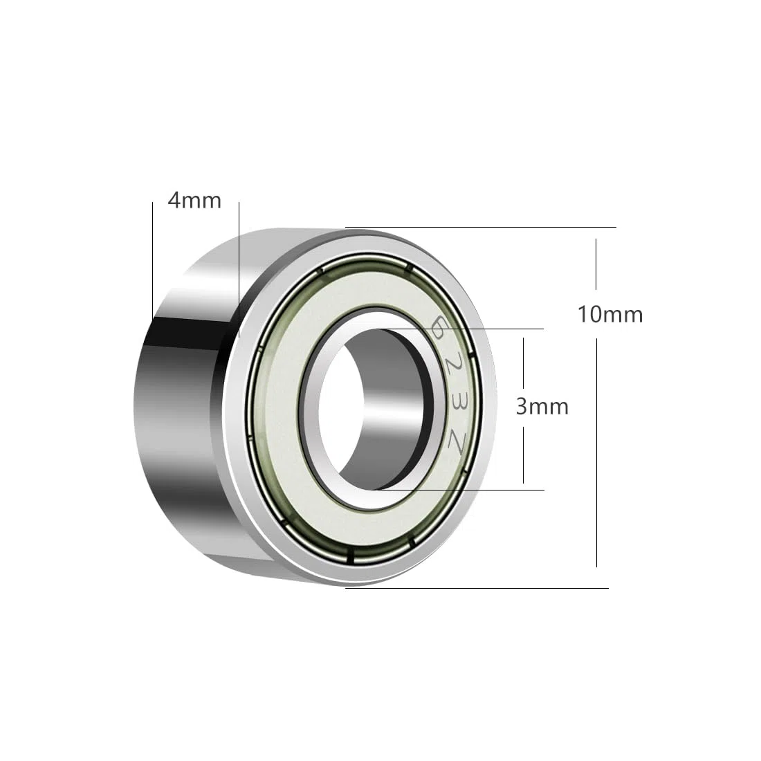 10 szt 623 ZZ łożysko kulkowe 3 mm x 10 mm x 4 mm, wstępnie nasmarowane, podwójne uszczelnienie, łożysko kulkowe 623ZZ