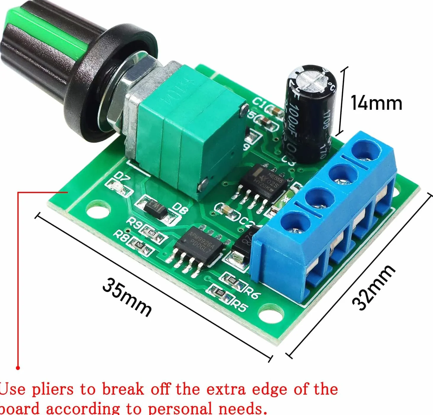 Gebildet PWM Regulator Prędkości Silnika DC 1.8V-12V 2A 1803BK Regulowany Przełącznik Sterownika
