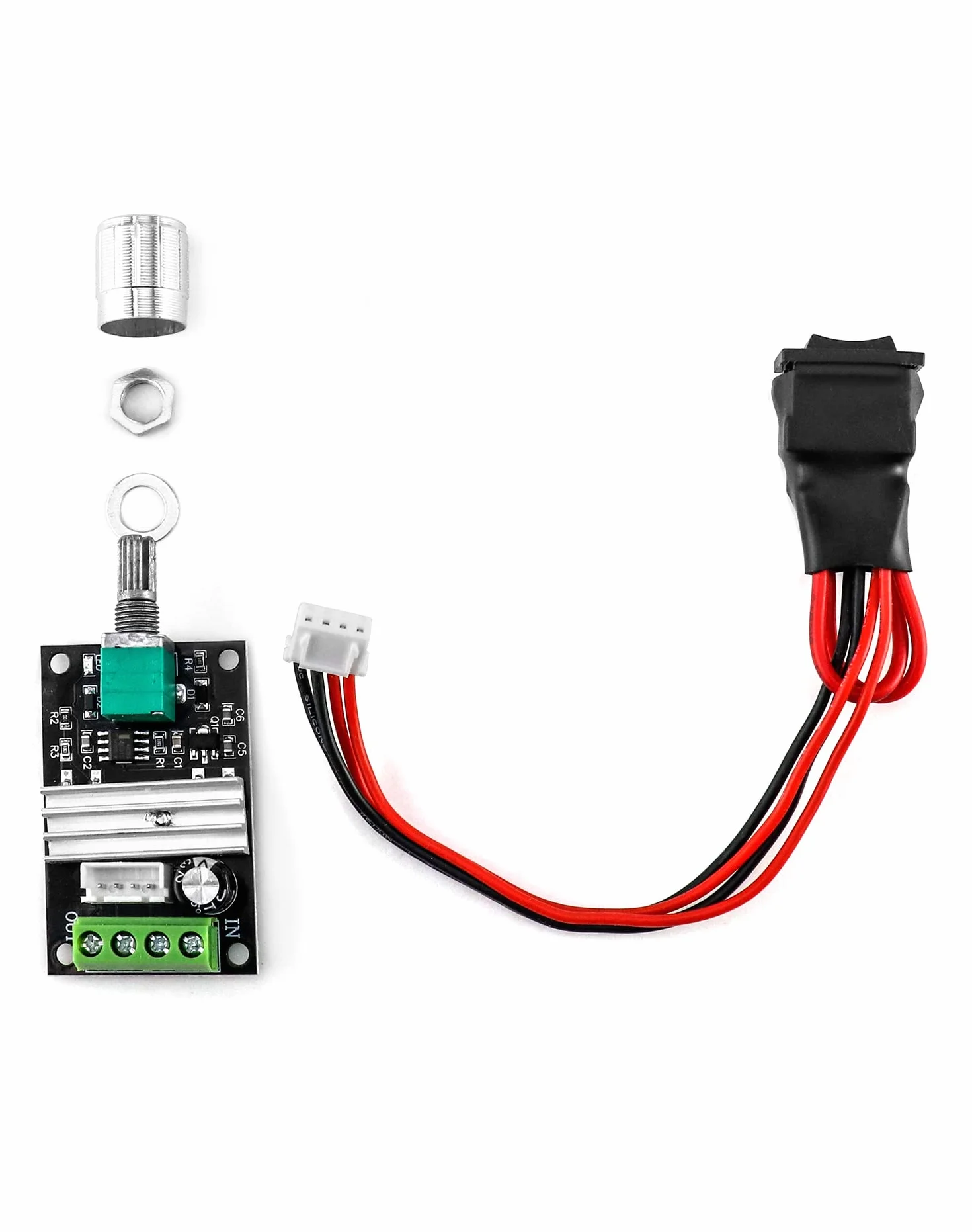 QWORK 1203BB 6V 12V 24V 3A 80W Regulator prędkości silnika prądu stałego (PWM) Regulowany odwracalny przełącznik sterownika silnika