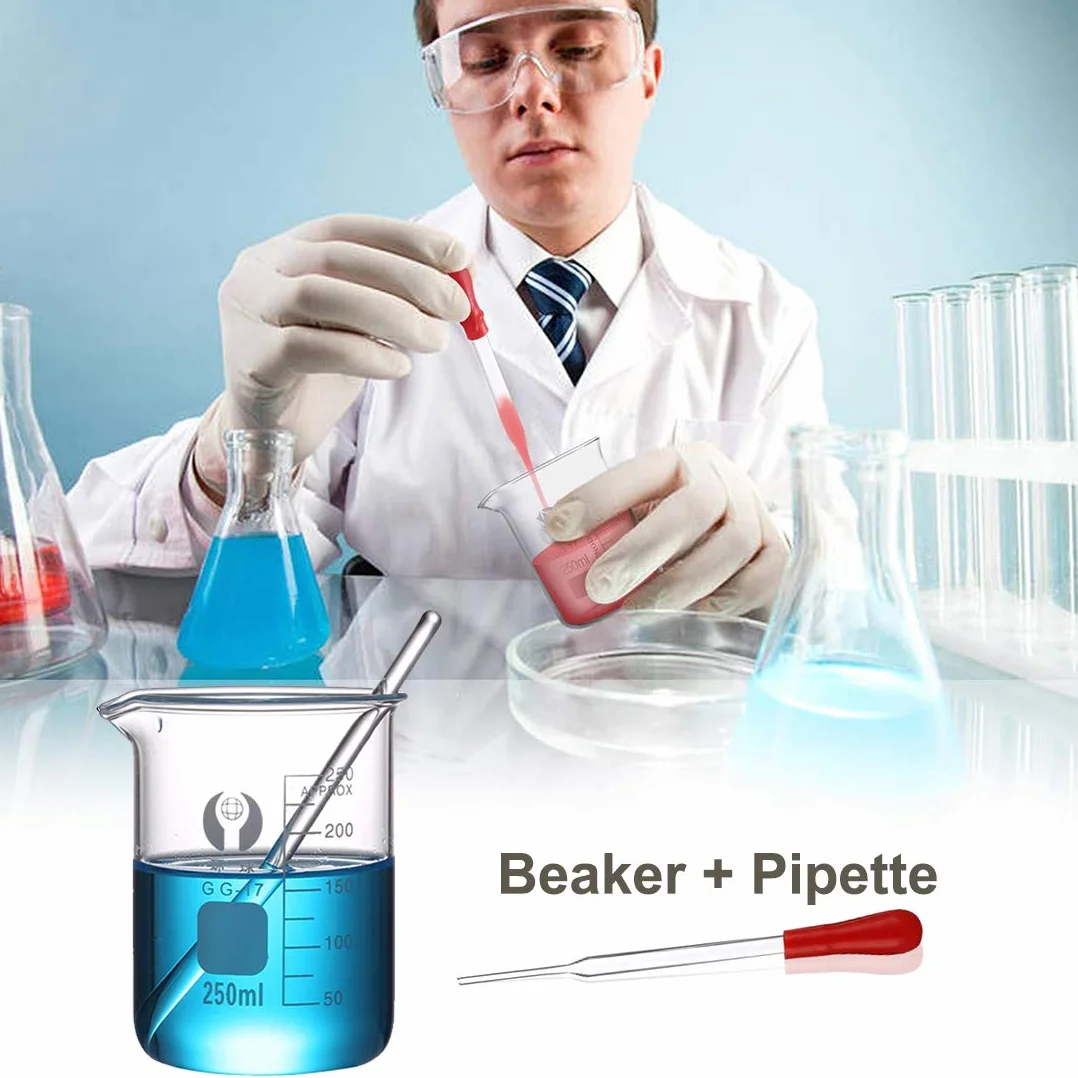 JESSTOLO Szklane butelki Erlenmeyer 50 ml zestaw 7 elementów