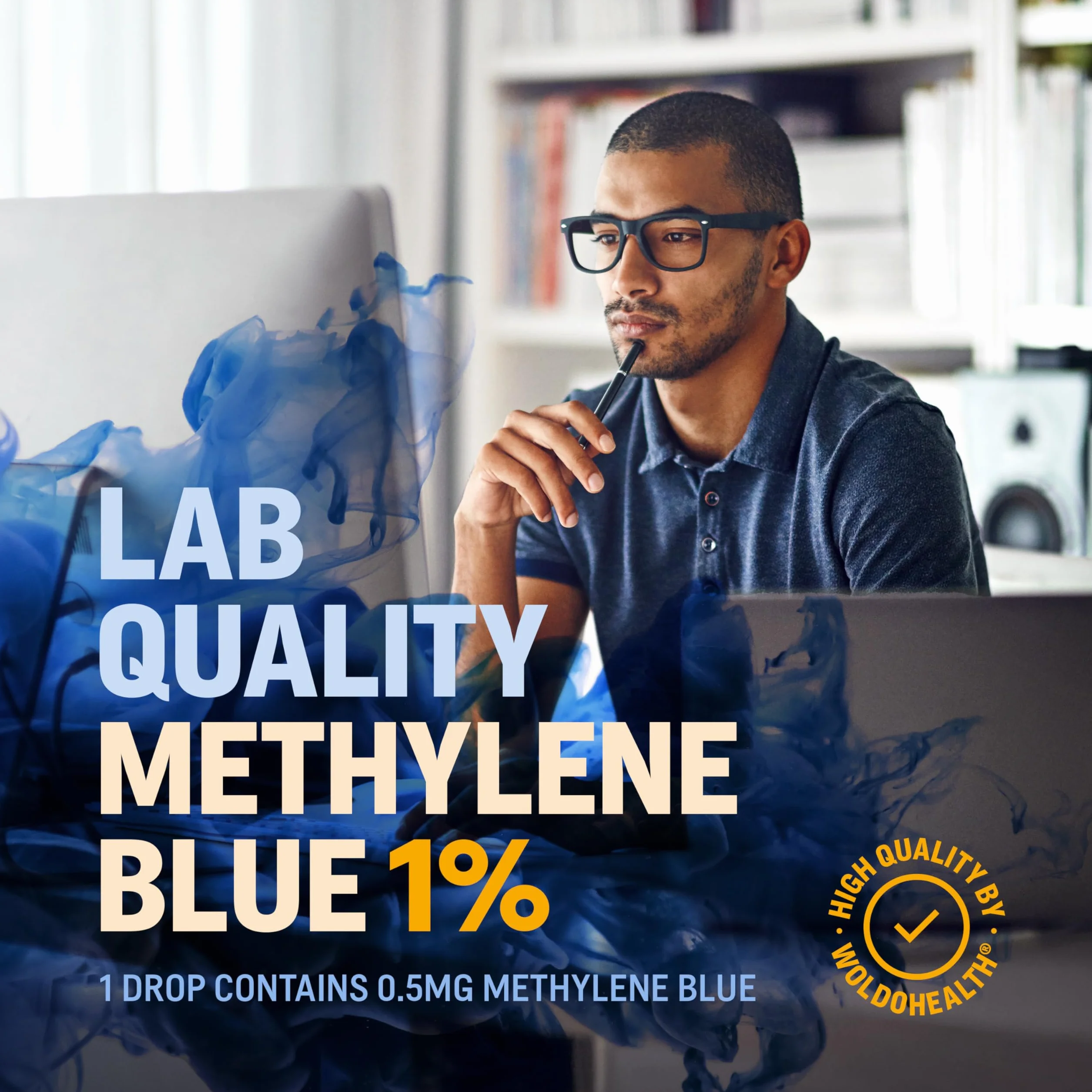 Błękit metylenowy 1% jakość farmaceutyczna z pipetą 100 ml – bez formaldehydu, bez alkoholu, chroniony przed światłem