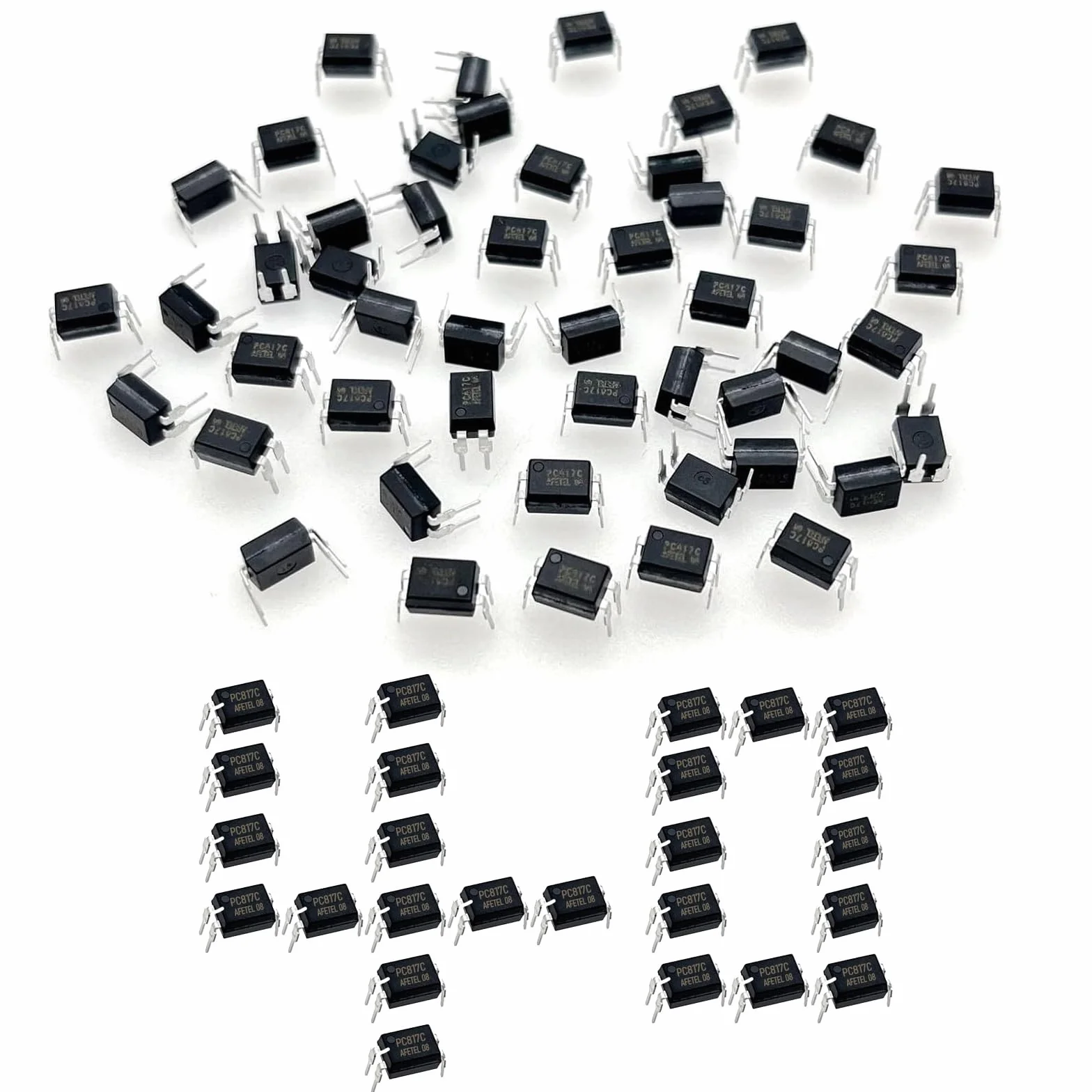 40 sztuk optooptora PC817, odstęp 2,54 mm, 4 piny do samodzielnego wykonania DIP-4, PC817C transoptor jeden kanał, PC817C Optooptor Instalacja DIP (40)