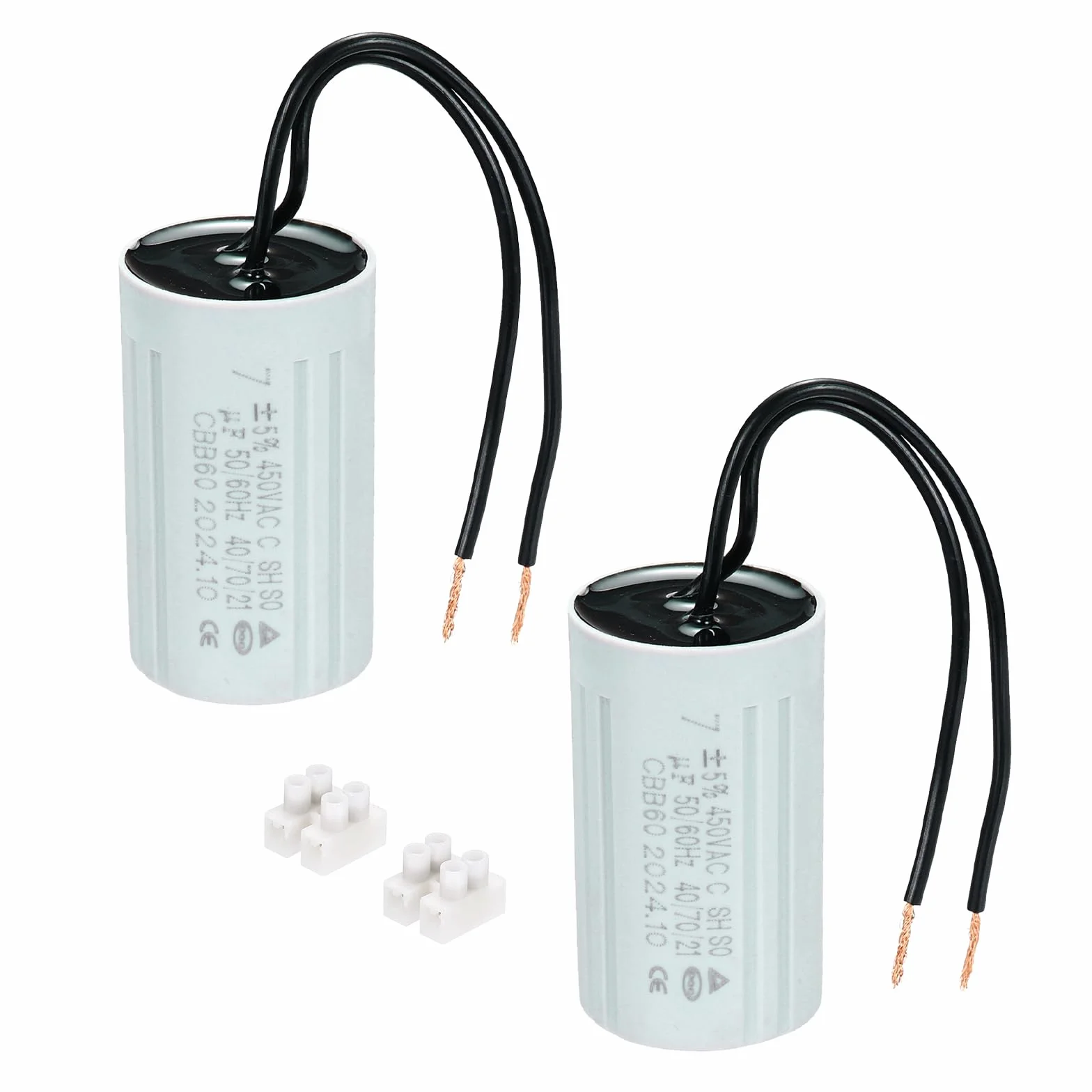 PATIKIL CBB60 7uF kondensatory AC 450 V 50/60 Hz 60 x 35 mm do pomp wodnych zestaw 2 szt