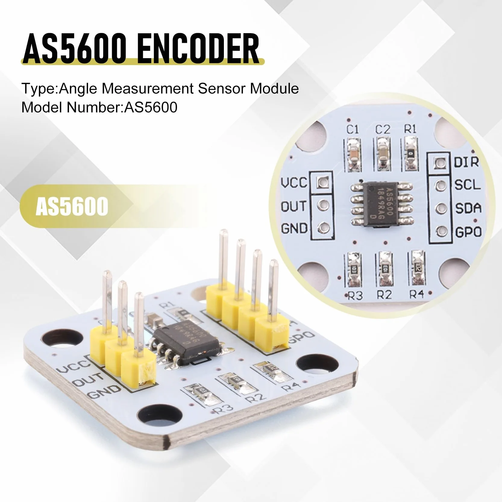 AS5600 Magnetic Encoder 12Bit High Precision Angle Measurement Sensor Module