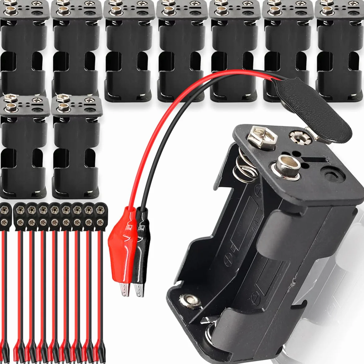 Uchwyt na baterie AA 4 x 1,5 V 6 V do oświetlenia LED RC z zaciskiem krokodylkowym