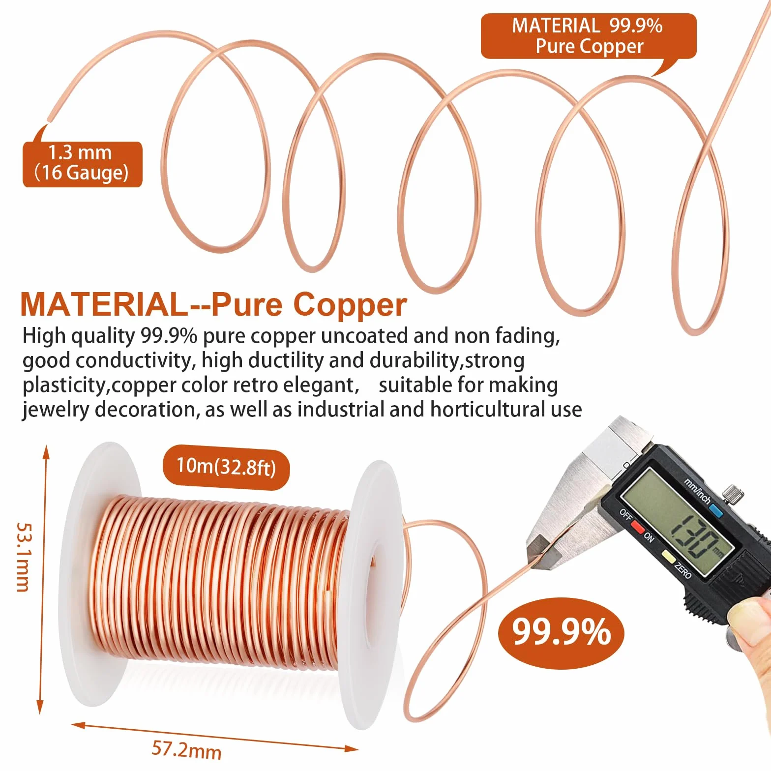 Drut miedziany elektrokultura 16 G (1,3 mm) 10 m