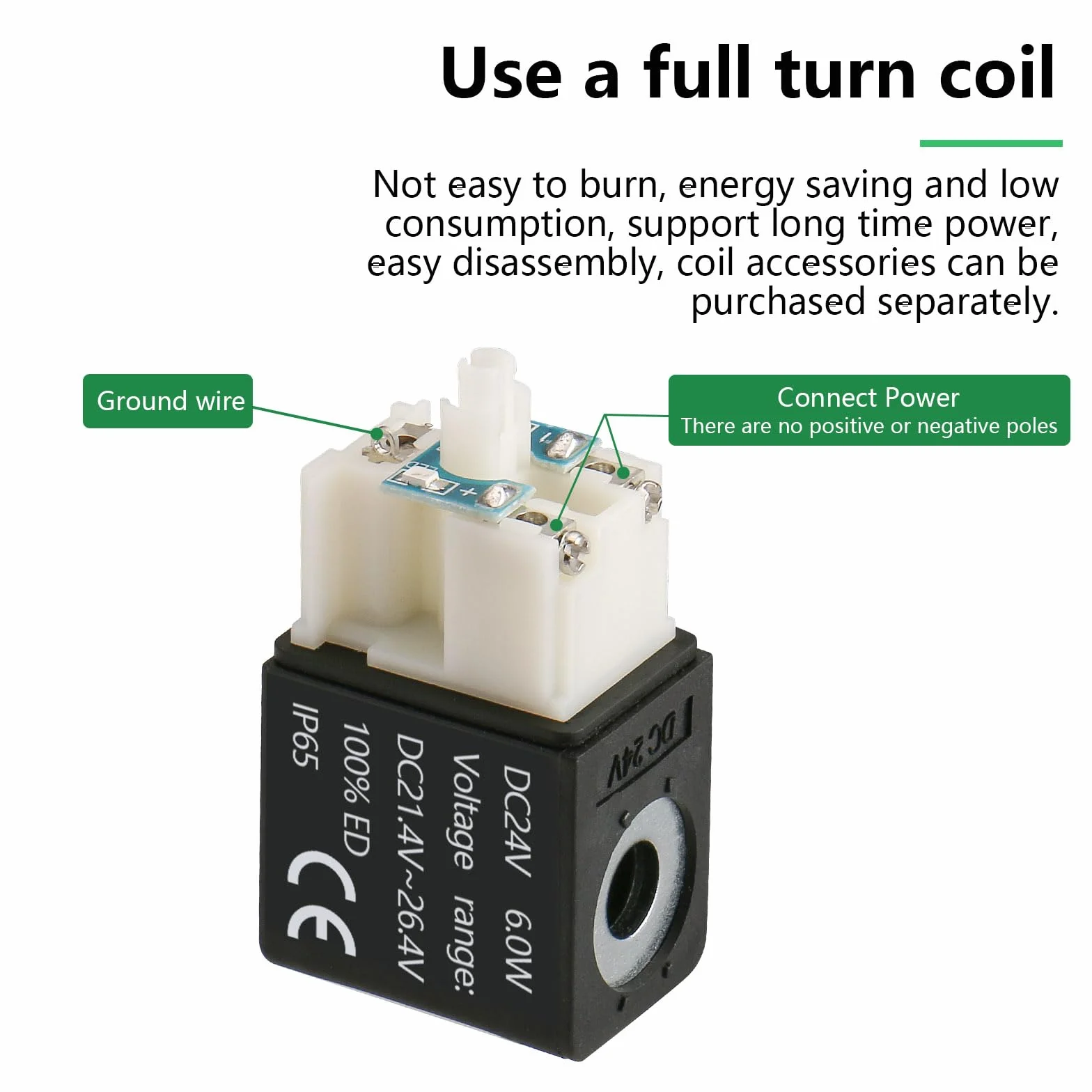 Wengart Pneumatyczny zawór elektromagnetyczny 1/4" PT 2V025-08, pojedyncza cewka, sterowany pilotem elektryczny, 2-pozycyjny, 2-drożny do wydajnego sterowania elektromagnetycznego (gniazdo DC24V/DIN)