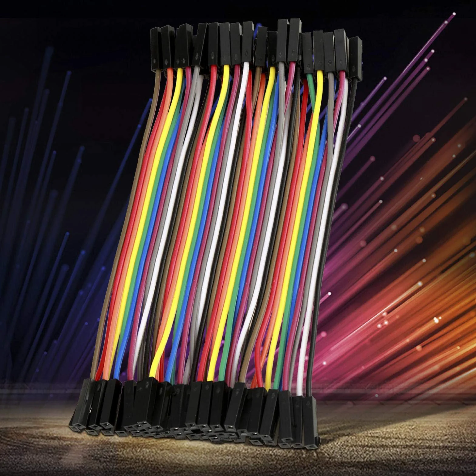 Kabel elektroniczny Akozon 5 sztuk kolorowe 10cm kable Dupont Breadboard zestaw przewodów zworek 40pin kobieta żeńska do kabli Arduino