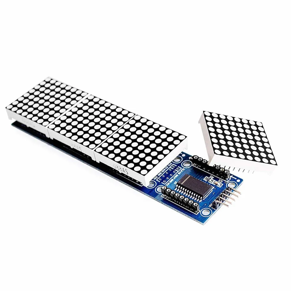 Hailege 2 szt. 8x8 Dot Matrix LED Module Four in One Dot Matrix Display for Arduino MicroController with Dupont Wire