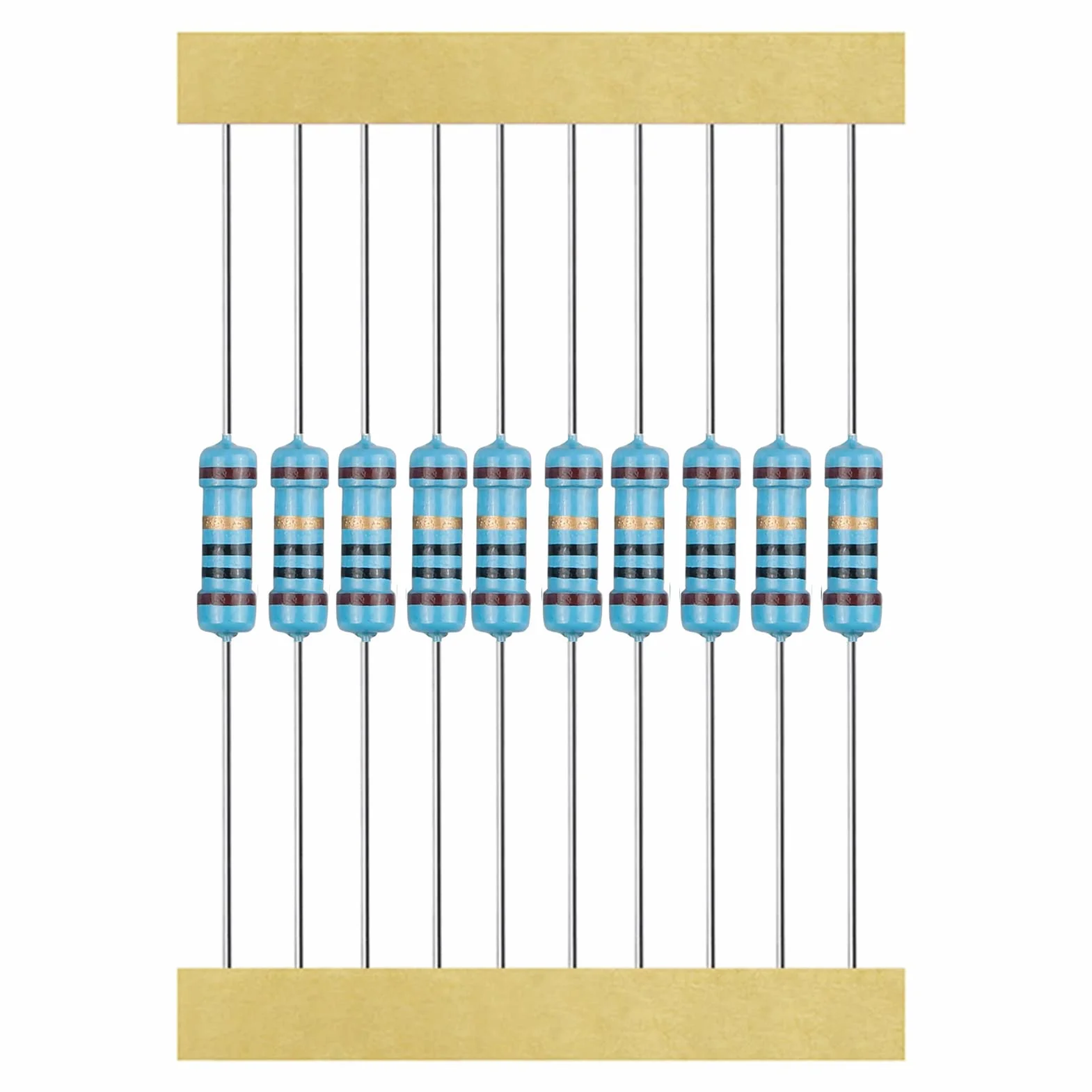 AUKENIEN Zestaw Rezystorów 1/4W 0 Ohm-10M Ohm 40 wartości 1% Metalowy