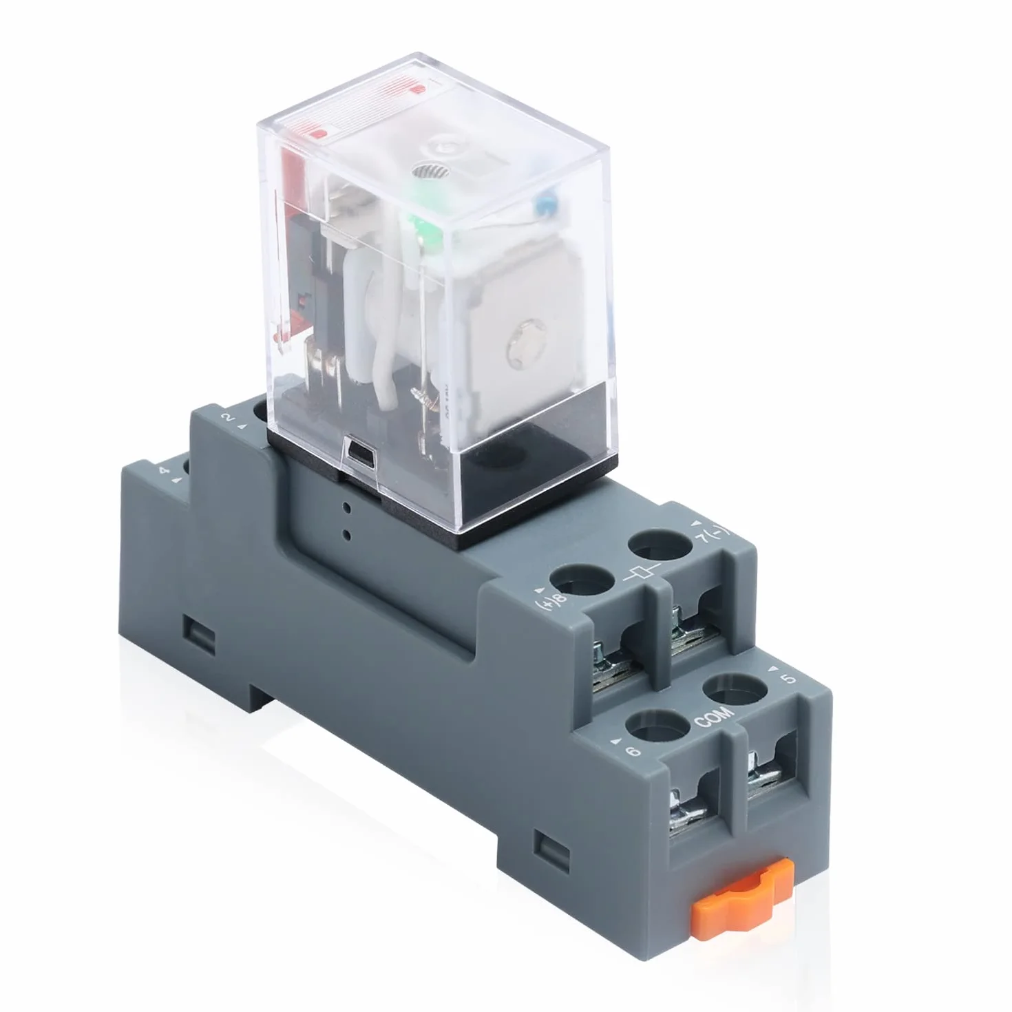 APIELE 12 V DC 8 pinów 10 A cewka elektromagnetyczny przekaźnik mocy 2PDT 2NO+2NC MY2NJ HH52Pz z lampką kontrolną z gniazdem (12 VDC)