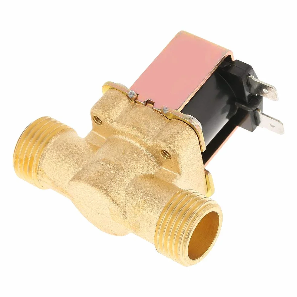 Mosiężny zawór elektryczny normalnie zamknięty 1/2 cala DC 12 V 0,02-0,8 MPa