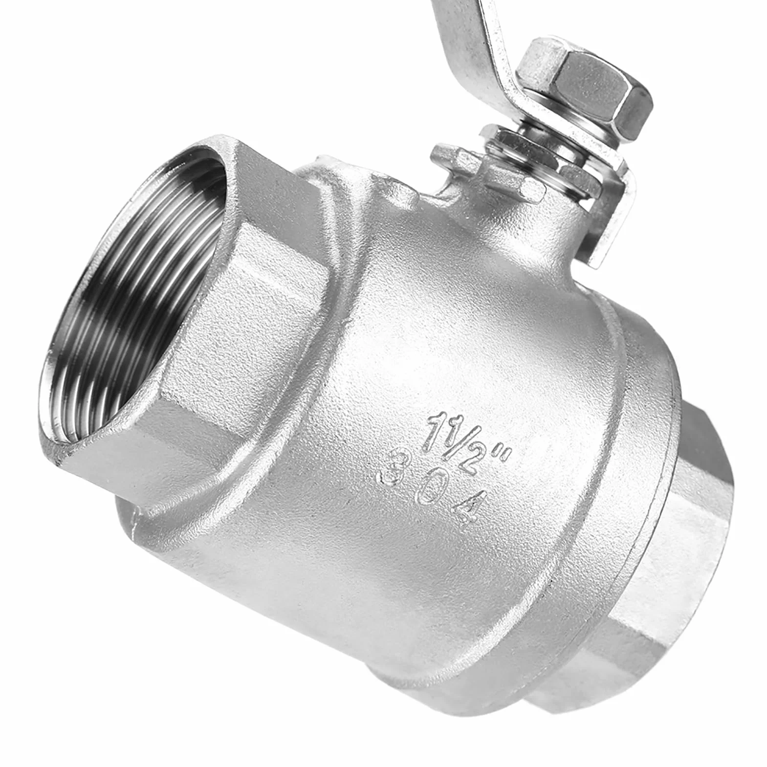 Zawór Kulowy 2-drogowy DN40 1-1/2" ze Stali Nierdzewnej z Niebieskimi Pokrętłami – Zawór Kulowy WOG, Zawór Kulowy ze Stali Nierdzewnej do Zastosowań Przemysłowych