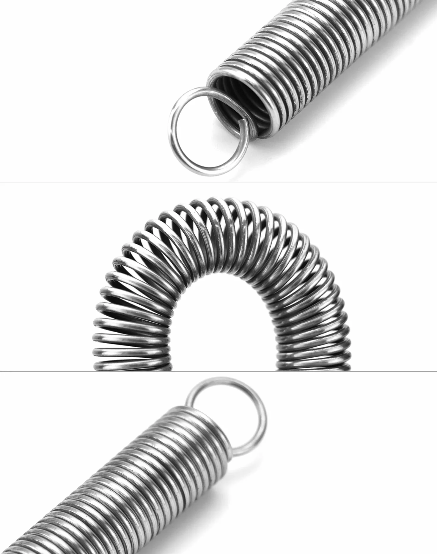 QWORK 2 Szt Sprężyny 304 naciągowe ze stali nierdzewnej, długość swobodna 150 mm, mała sprężyna naciągowa z podwójnym hakiem, średnica drutu 2 mm, średnica zewnętrzna 18 mm