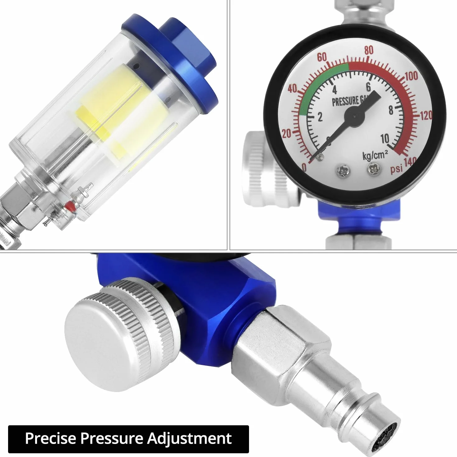 Regulator ciśnienia powietrza z manometrem i filtrem 1/4″ 140 psi