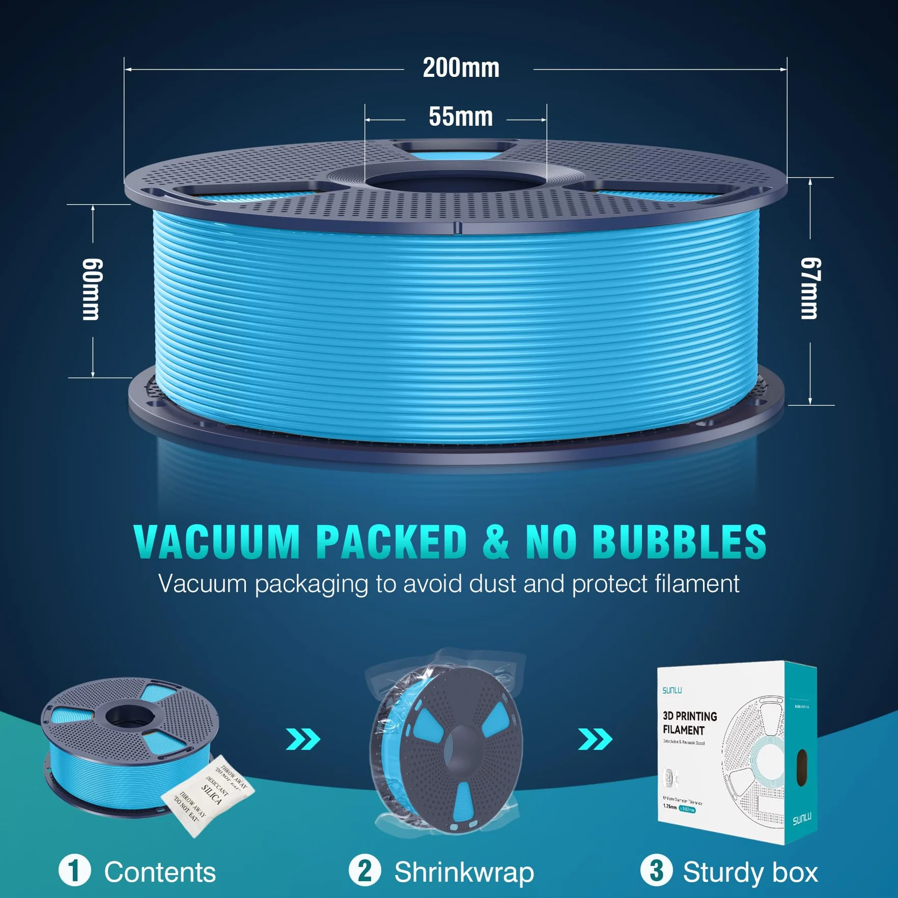 SUNLU ABS Filament 1,75 mm, wysoce odporny na ciepło filament do drukarek 3D, zapewniający niezawodne i funkcjonalne drukowanie 3D, o wysokiej wytrzymałości abs filament, szpula 1kg, Oliwkowo Zielony