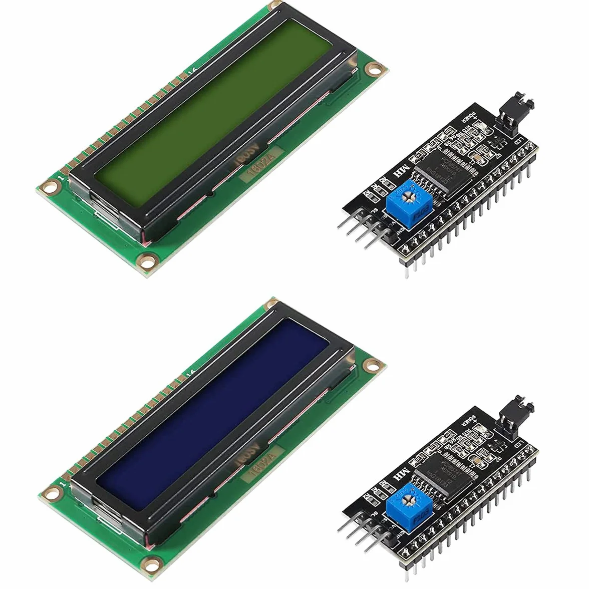 2 sztuki IIC / I2C / TWI adapter interfejsu szeregowego LCD moduł interfejsu szeregowego + wyświetlacz modułu LCD LCD1602 żółto-niebieski z przewodem Dupontt do Arduino