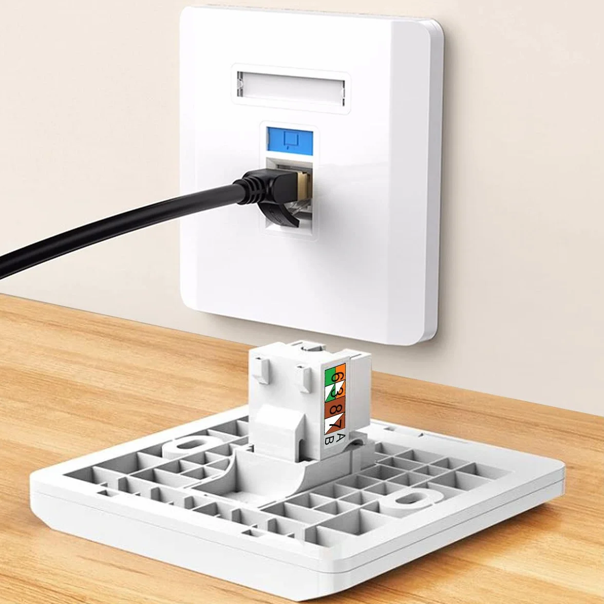 RJ45 Cat6 Keystone Jack, 10PCS Ethernet Wall Jack Inline Coupler Cat6 Network Coupler Cat5/5e/6 Kompatybilny - Cat6 Network Coupler