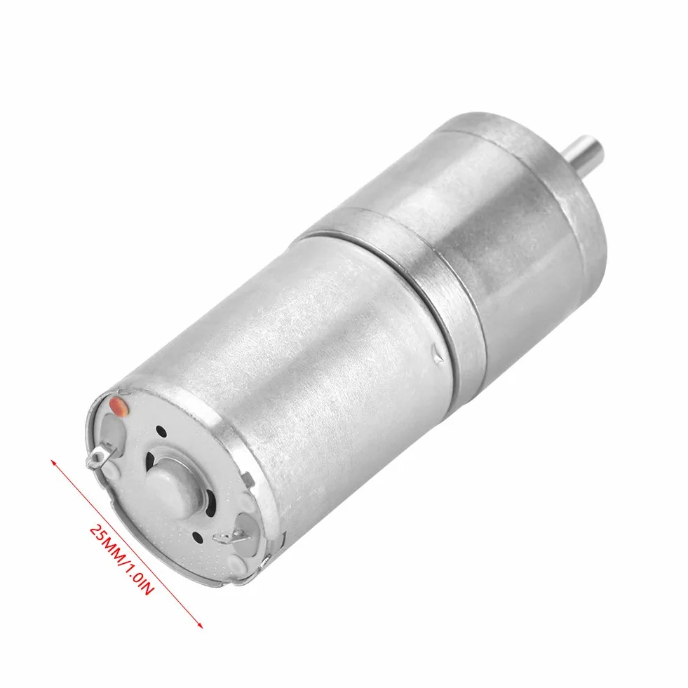 1 Szt. Motoreduktor DC 12V, 25GA-370 Przekładnia o średnicy 25mm Niskoobrotowy Metalowy Motoreduktor do Zamka Elektronicznego(12V 30RPM)