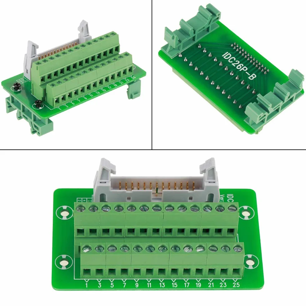 Złącze IDC 26-pinowe Breakout Tabliczka Zaciskowa Szyna DIN 5mm Moduł Interfejsu Męskie