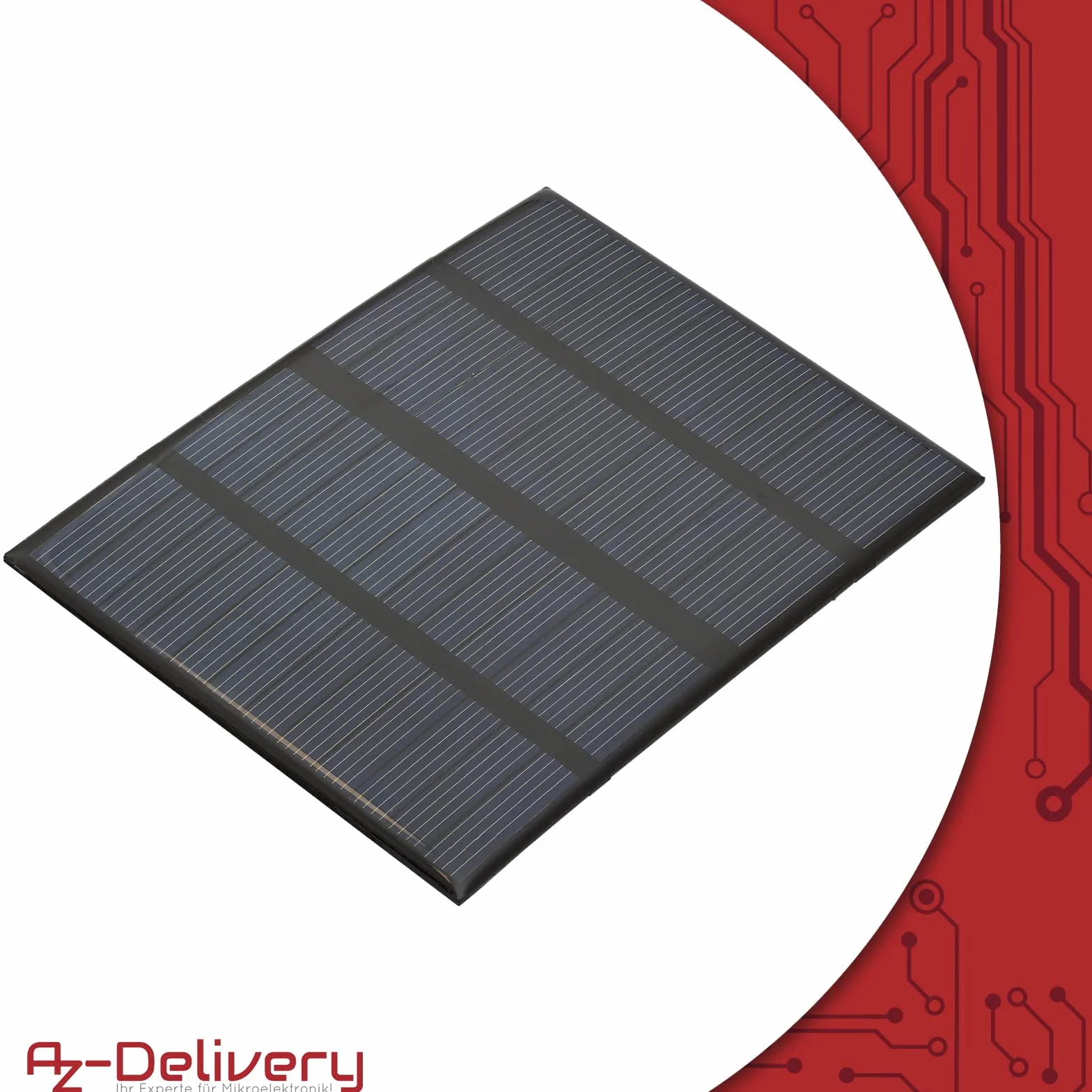 AZDelivery Zestaw 3 mini paneli słonecznych z polikrzemu 5 V 1,5 W, mały, przenośny moduł solarny, przenośny system komórkowy do ładowania akumulatorów, telefonów komórkowych, w obudowie