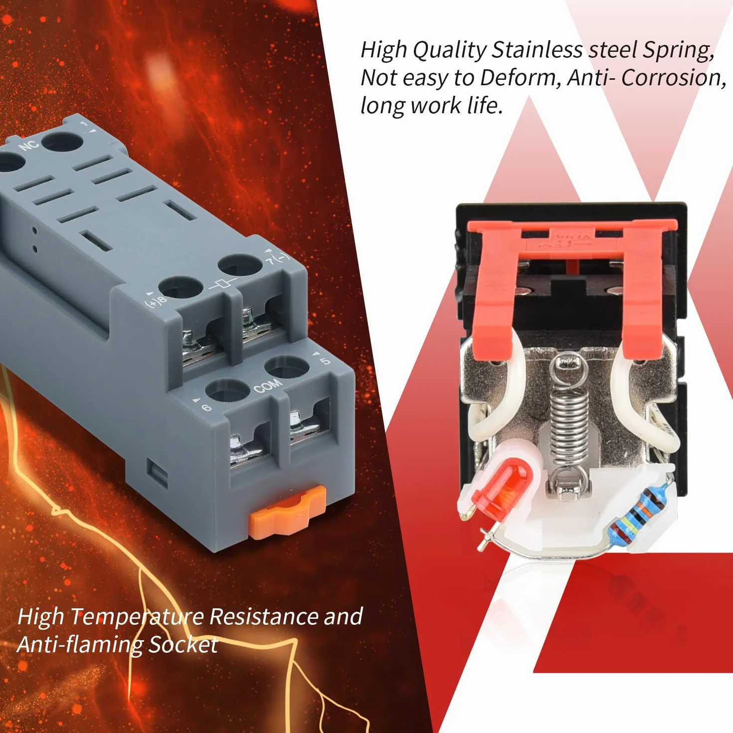APIELE 12 V DC 8 pinów 10 A cewka elektromagnetyczny przekaźnik mocy 2PDT 2NO+2NC MY2NJ HH52Pz z lampką kontrolną z gniazdem (12 VDC)