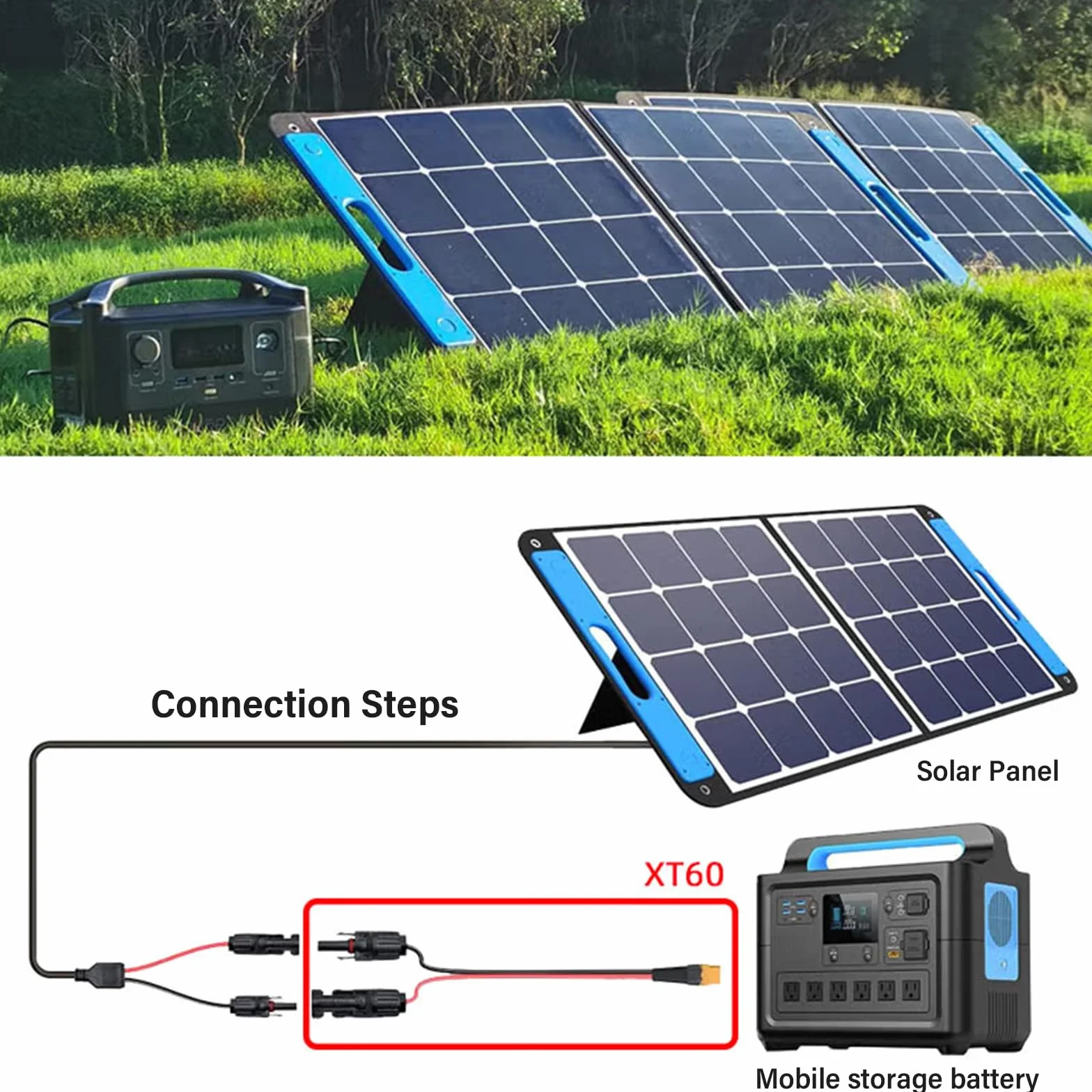 Kabel do ładowania solarnego XT60, przedłużacz 300 cm, kabel solarny, przedłużacz, kabel do paneli słonecznych, z wtyczką solarną i gniazdem solarnym, do generatorów solarnych, panelu baterii