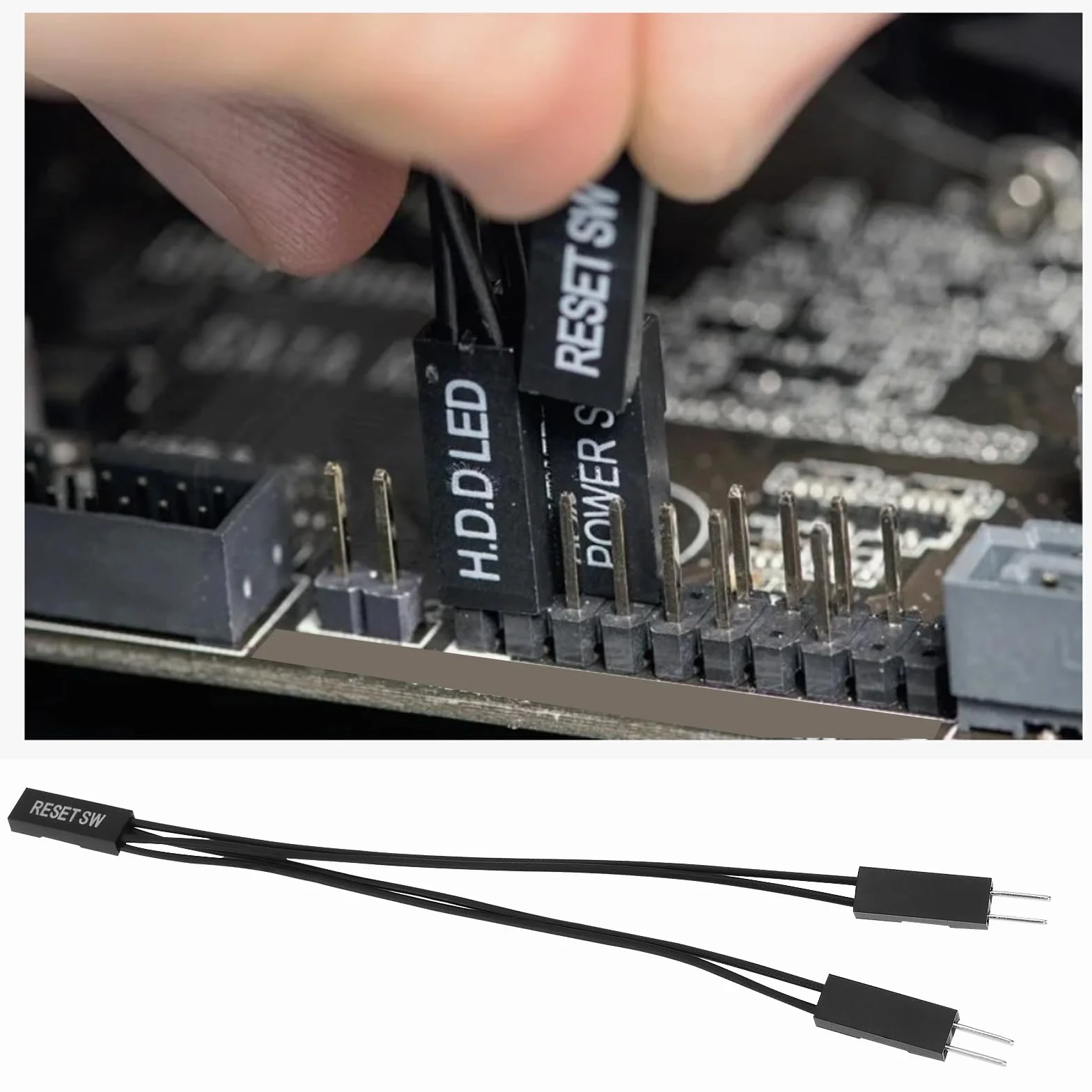 Dupont 2-pinowy adapter żeński na 2 męskie 2,54 mm cynowana miedź do płyty głównej PC