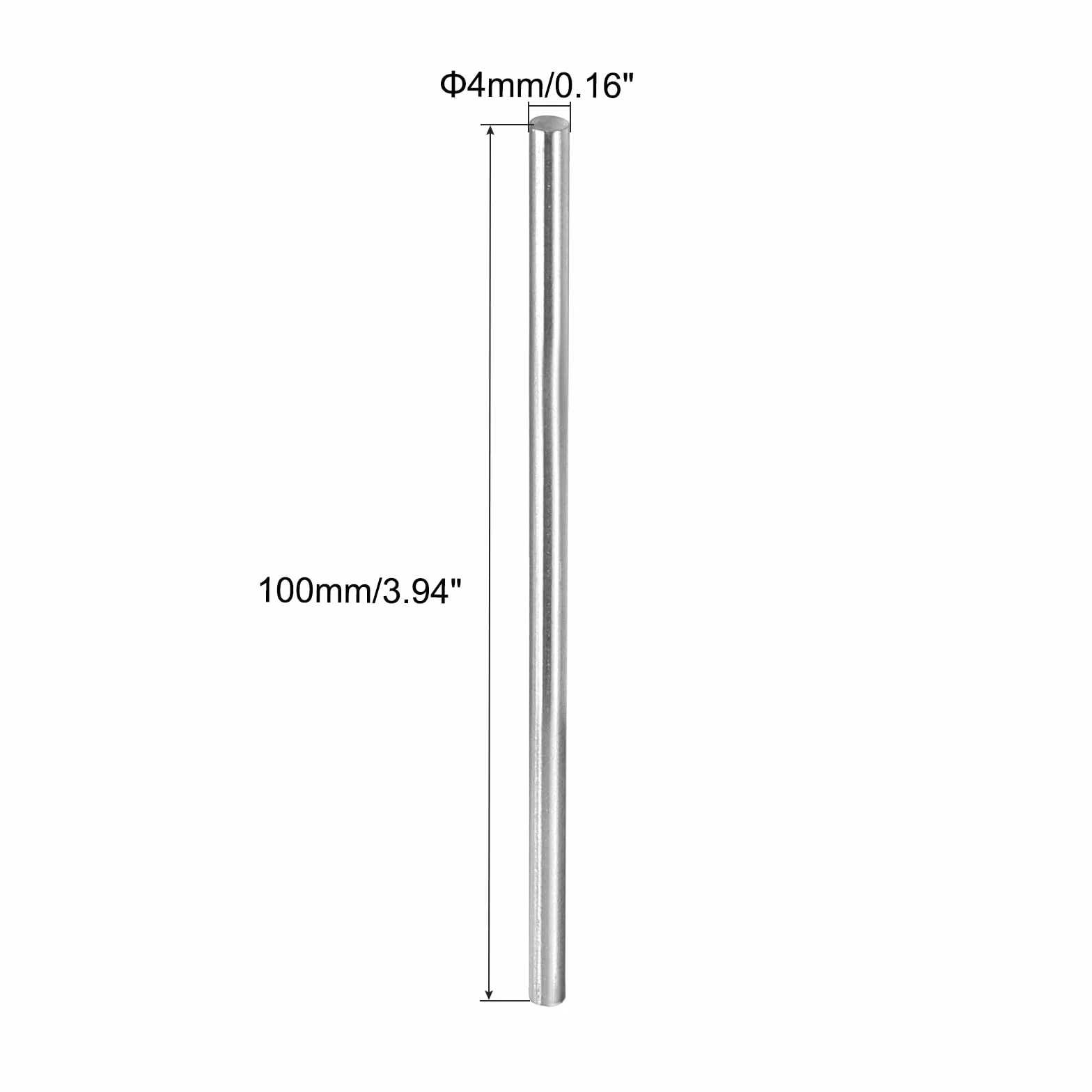 sourcing map Okrągłe pręty ze stali nierdzewnej 304, 4 mm x 100 mm, stabilne drążki dla majsterkowiczów, modeli samochodów, helikopterów, samolotów, zestaw 4 szt