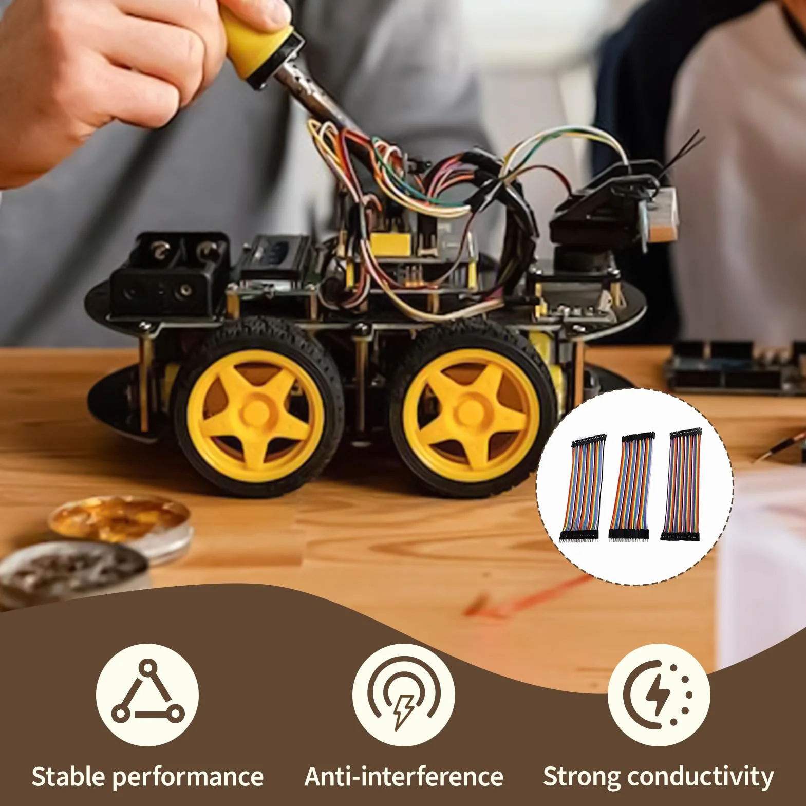 Kabel Dupont 40 pinów 3 w 1 taśma kablowa męska żeńska 2,54 mm 20 cm do Arduino