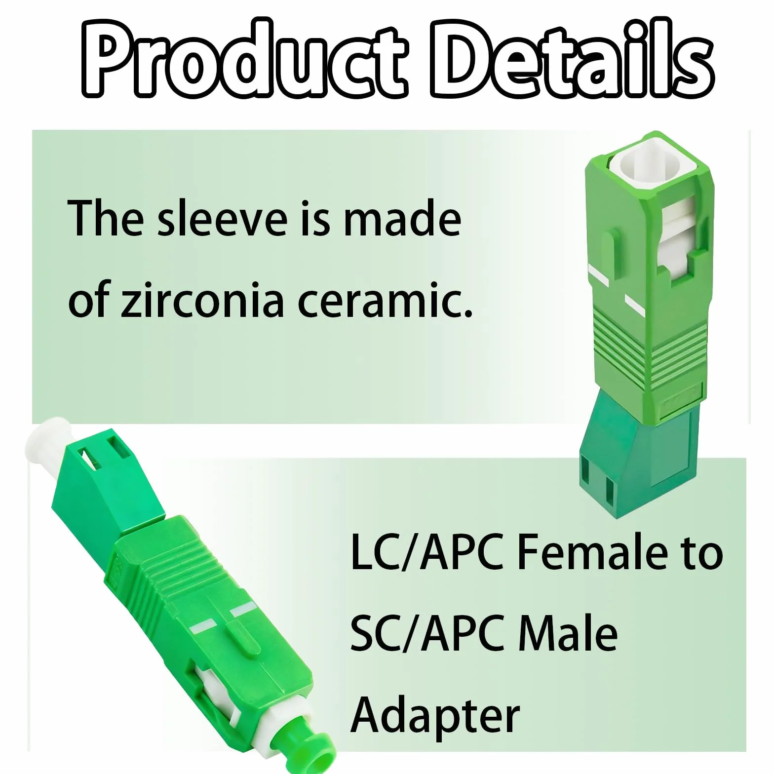Adapter światłowodowy LC/APC gniazdo do SC/APC wtyczka do jednomodowego 9/125um, wielokrotnego użytku, hybrydowa wtyczka adaptera światłowodowego z niskim tłumieniem wstawiania do OTDR, VFL i