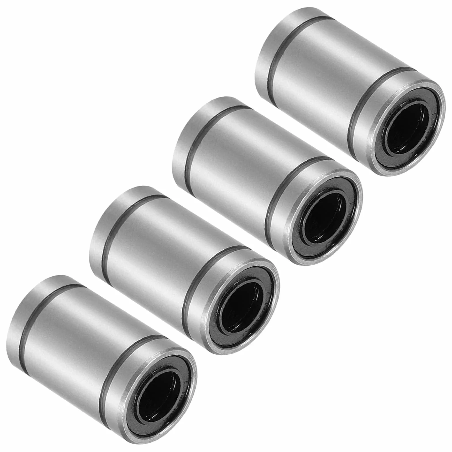 LM8UU liniowe łożyska kulkowe, 4 sztuki, [8 mm x 15 mm x 24 mm], stalowe łożysko liniowe do maszyn CNC, maszyn pakujących, drukarek 3D, zastosowanie