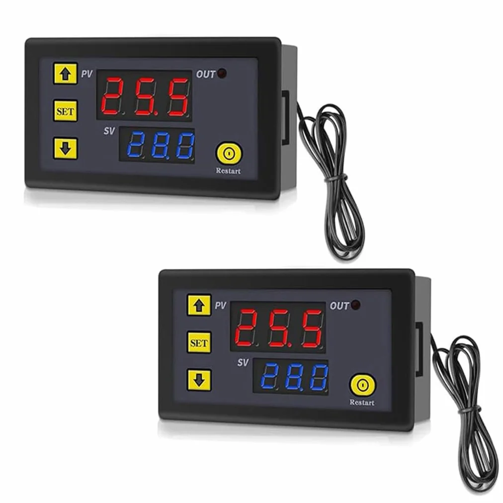 GERUI 2 sztuki W3230 20 A DC 110-220 V cyfrowy regulator temperatury, cyfrowy termostat, przełącznik temperatury 50-120℃ z sondą czujnika NTC 10K