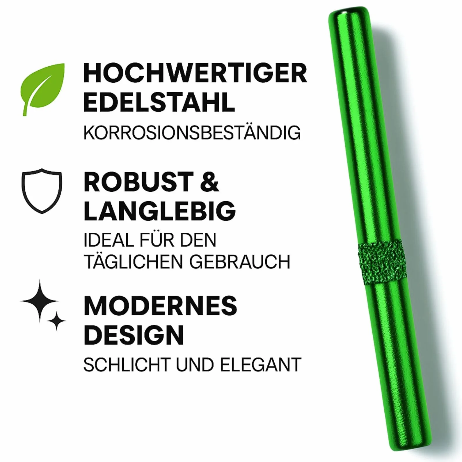 Weedness RVS rura 70 mm długa 4 mm Zielona - Rura do wciągania Rura nosowa Akcesorium do wciągania
