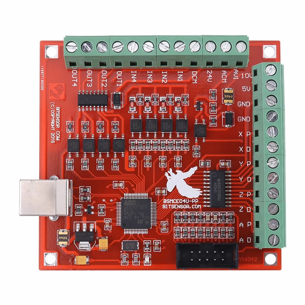 Karta sterowania ruchem osi CNC USB 4-osiowa tabliczka zaciskowa Interfejsy kontrolera Breakout dla sterownika silnika krokowego Interfejs frezarki