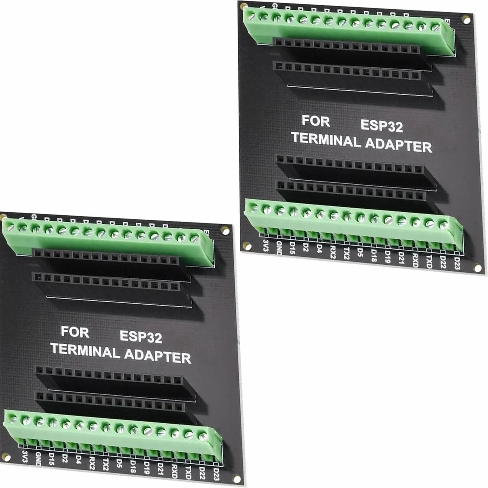 2 sztuki ESP32 Breakout Board do 30PIN, ESP32 deska rozwojowa 2,4 GHz Dual Core WLAN WiFi + Bluetooth 2 w 1 mikrokontroler ESP-WROOM-32 chip do Arduino