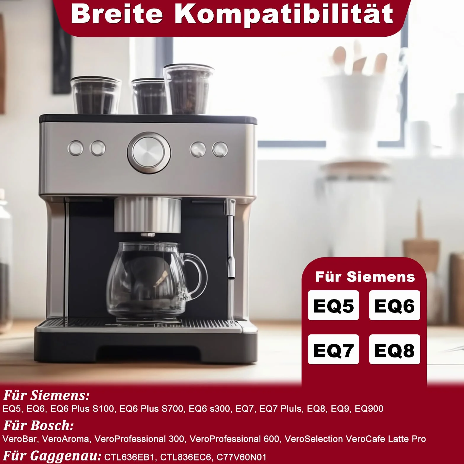 Pierścienie uszczelniające, zestaw konserwacyjny do Siemens 00622024/EQ5-EQ7/CM/CMP, Bosch Vero/Neff/Gaggenau, w pełni automatyczny ekspres do kawy, 15-częściowy zestaw do pielęgnacji kawy, uszczelka