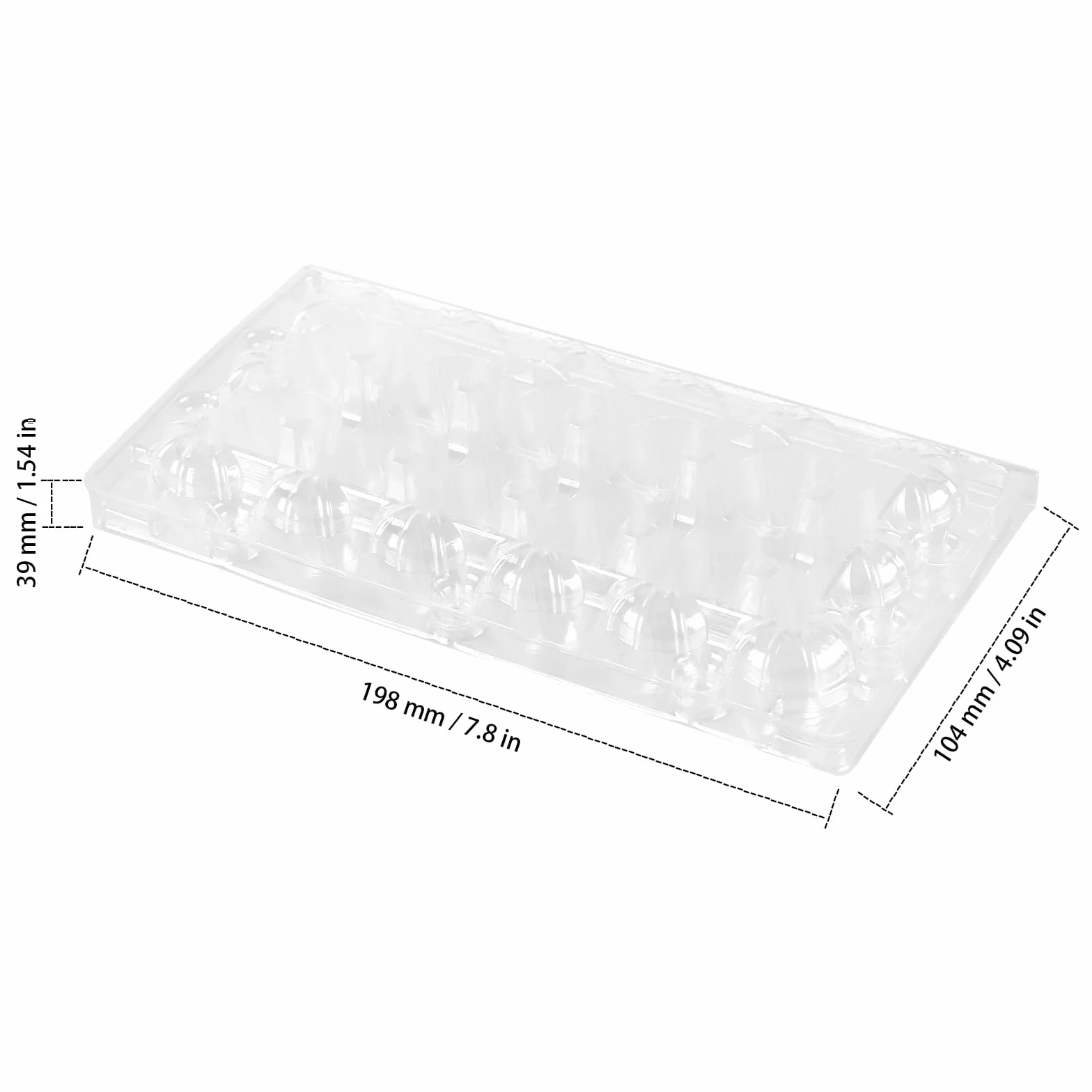 60 sztuk 18 pude?ek na jajka przepiórcze, 198 x 104 x 39 mm, przezroczyste pude?ka na jajka przepiórcze
