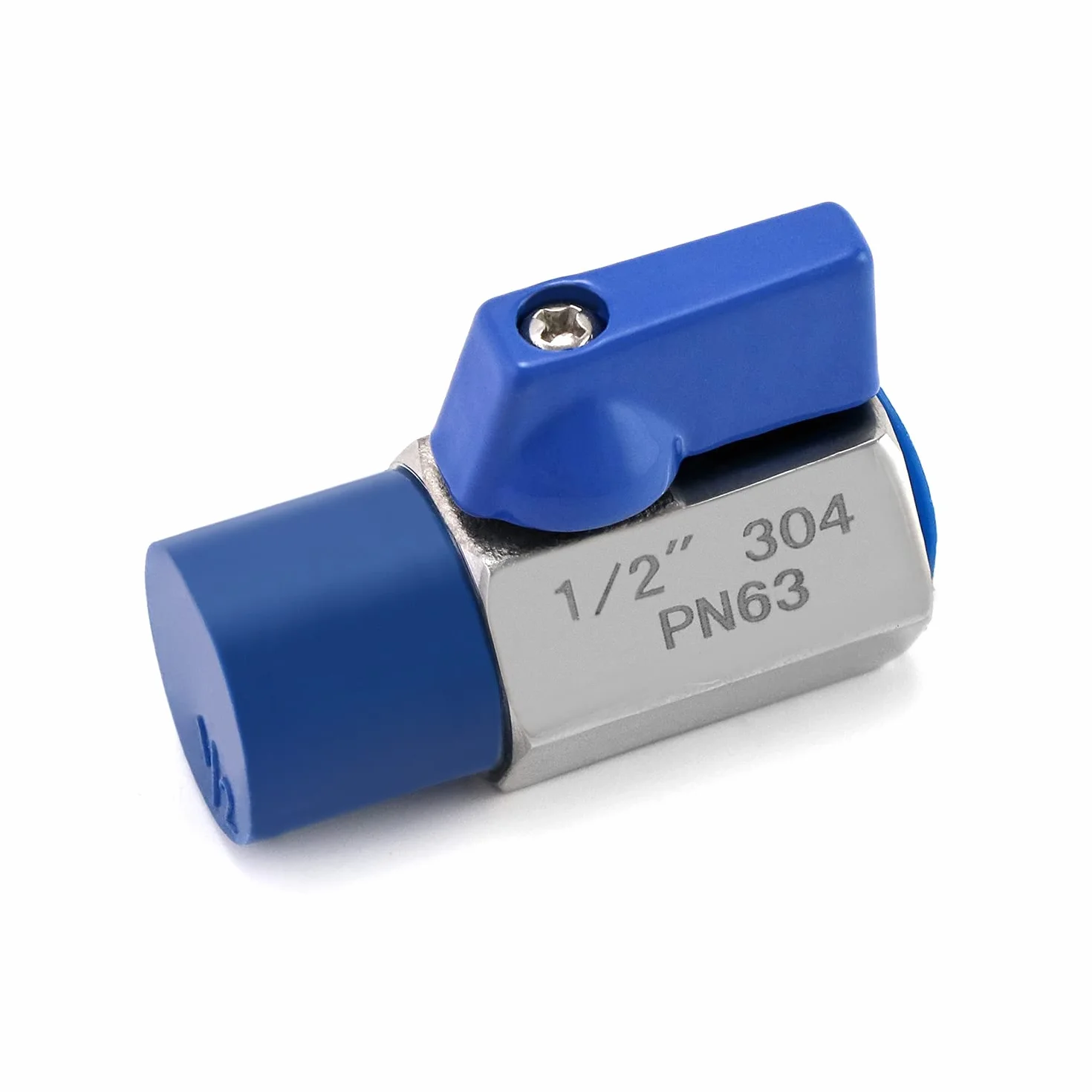 QWORK® mini zawór kulowy zawór odcinający ze stali nierdzewnej zmniejszony przelot, PN 63, 1/2 cala gwint wewnętrzny / zewnętrzny