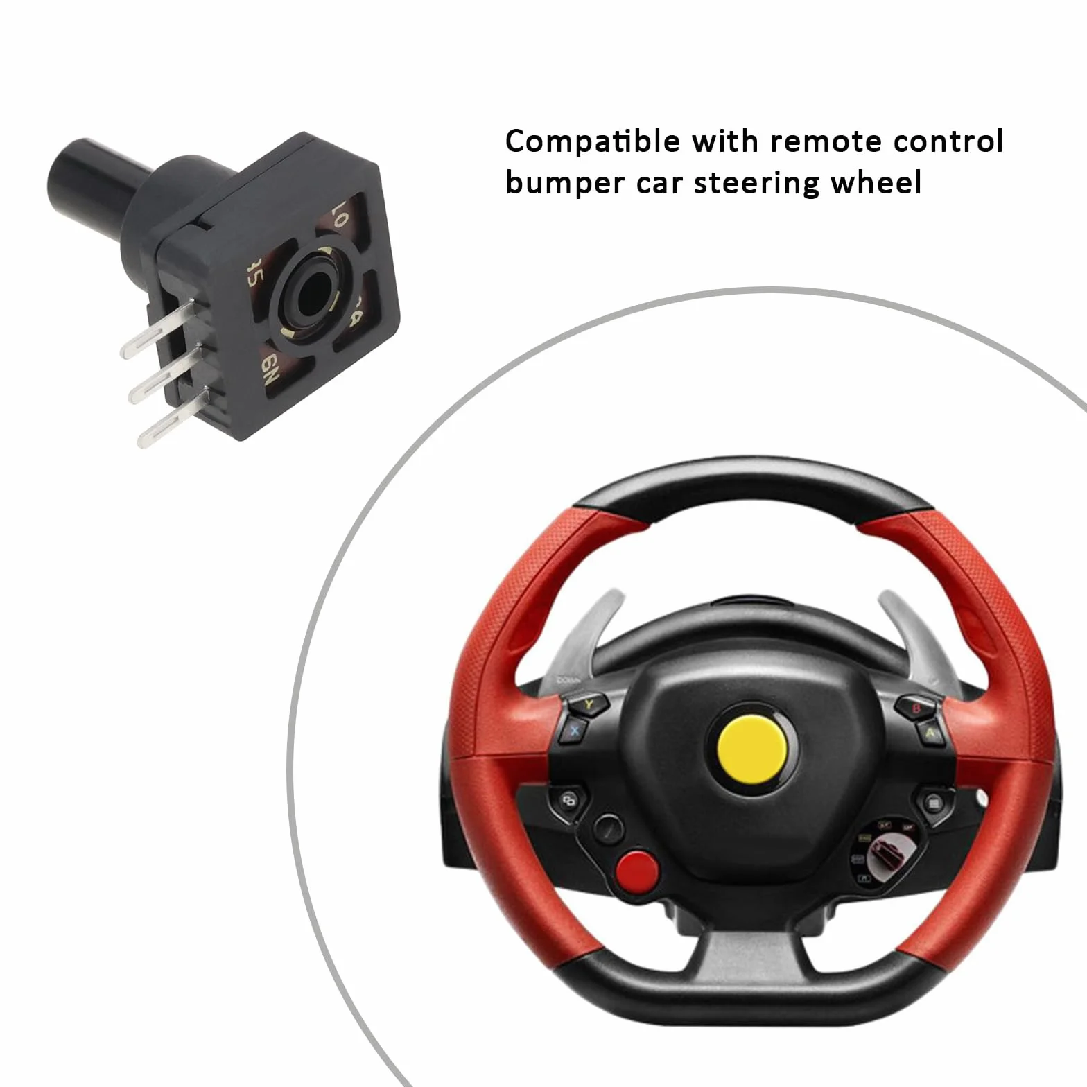 VGOL Potencjometr kompatybilny z Thrustmaster 458 Spider 458 Italia, T80, RS, T80, 488, GTB, Edition, do gier wyścigowych, 17,1 x 15,6 mm, czarny