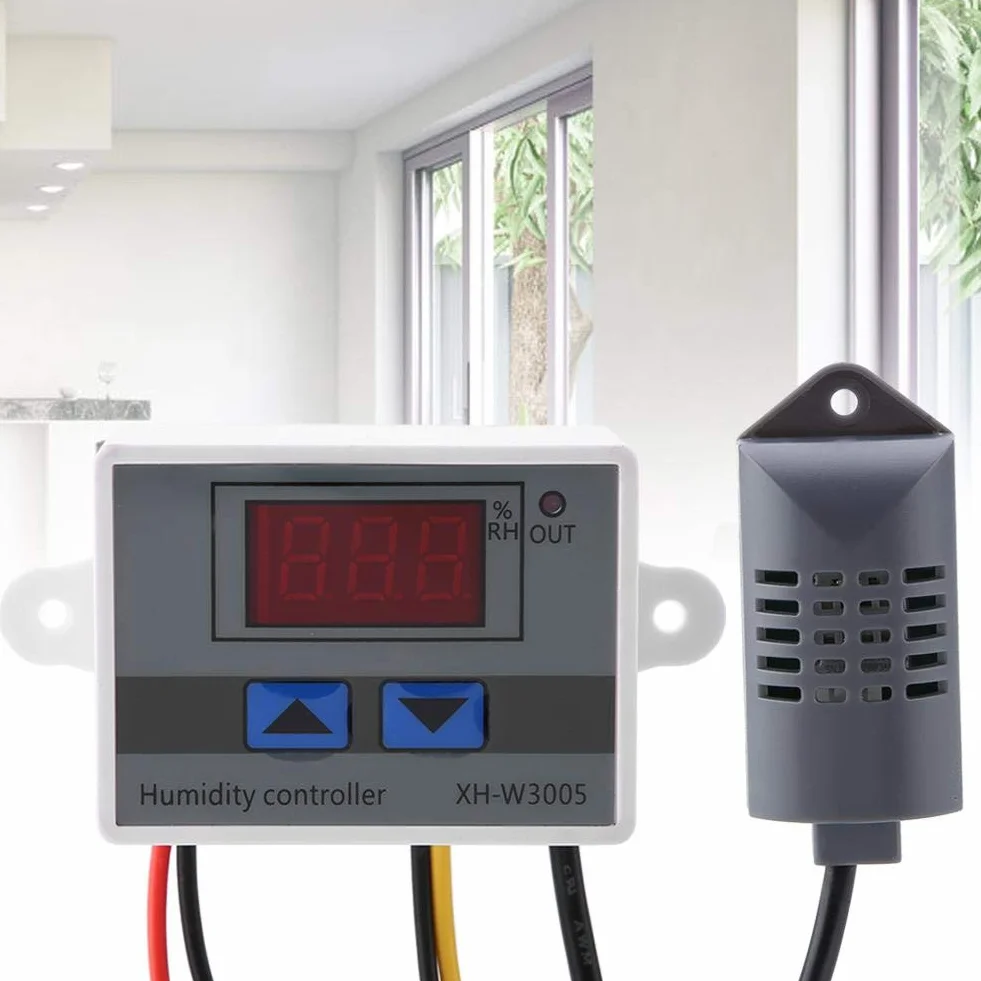 Cyfrowy przełącznik higrometru, kontroler XH-W3005, miernik temperatury, wilgotności, czujnik wilgotności 0~99% RH 12 V / 24 V / 220 V (220 V)