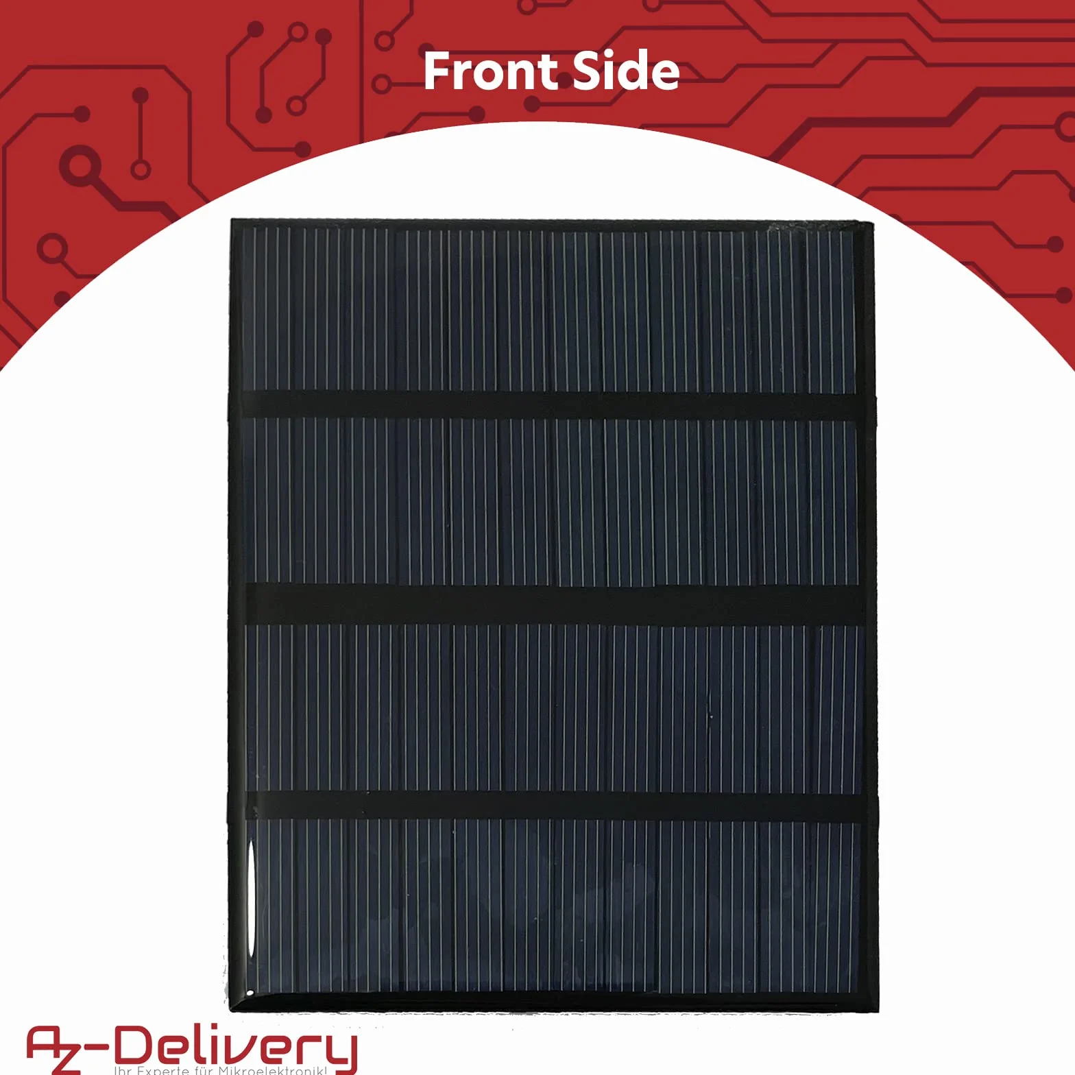 AZDelivery Zestaw 3 mini paneli słonecznych z polikrzemu 5 V 1,5 W, mały, przenośny moduł solarny, przenośny system komórkowy do ładowania akumulatorów, telefonów komórkowych, w obudowie