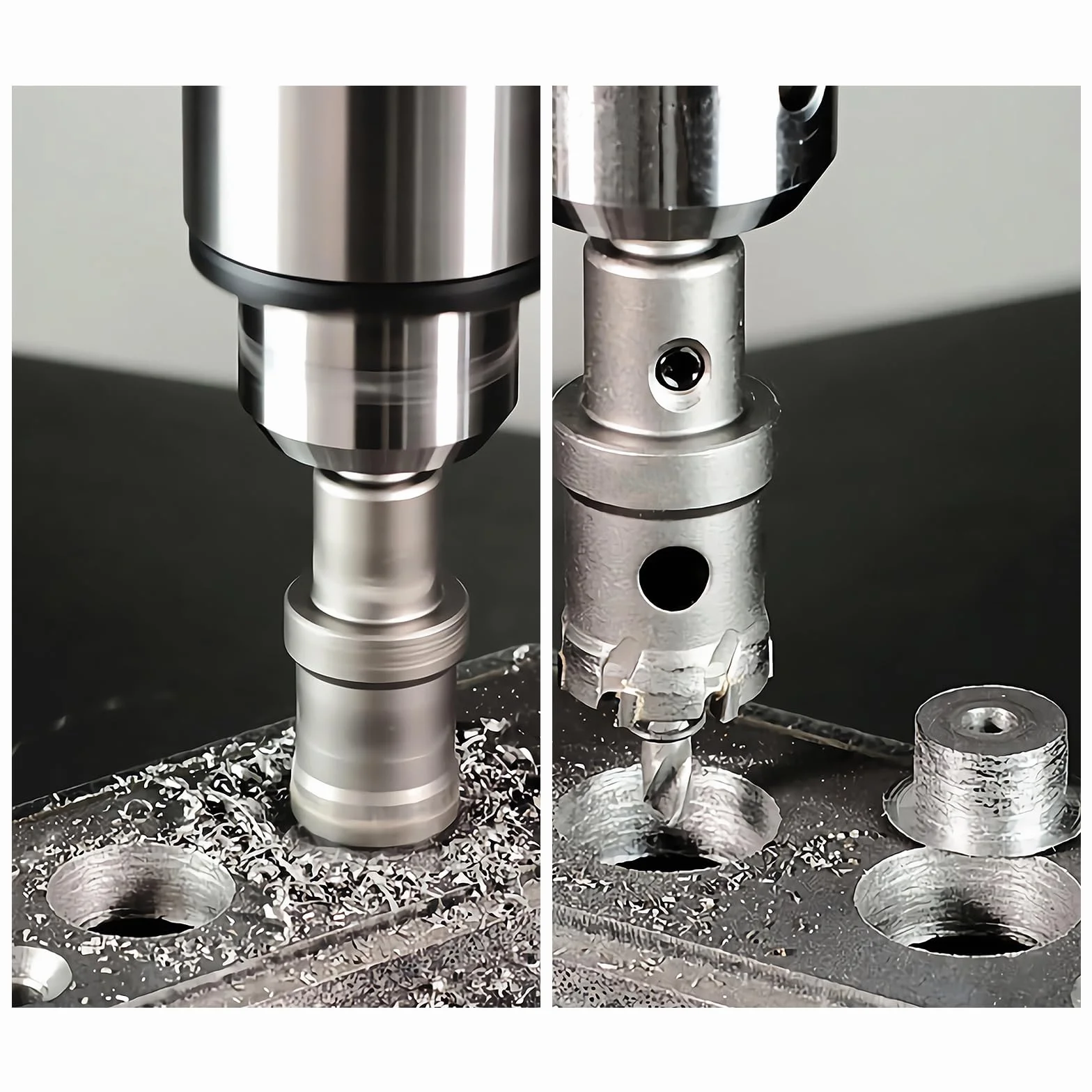 Flintronic Otwornica Ø 40 mm, wiertło z twardego metalu, otwornica TCT, otwornica bimetalowa, 2 ziarna, zestaw do metalu, stali nierdzewnej, stopu aluminium, tworzywa sztucznego i drewna