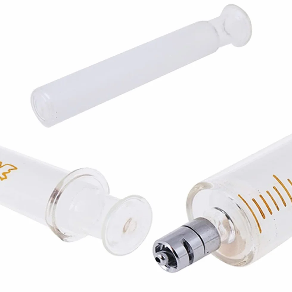 Szklana strzykawka Luer Lock 30 ml wielokrotnego użytku z nakrętkami metalowy wtryskiwacz laboratoryjny