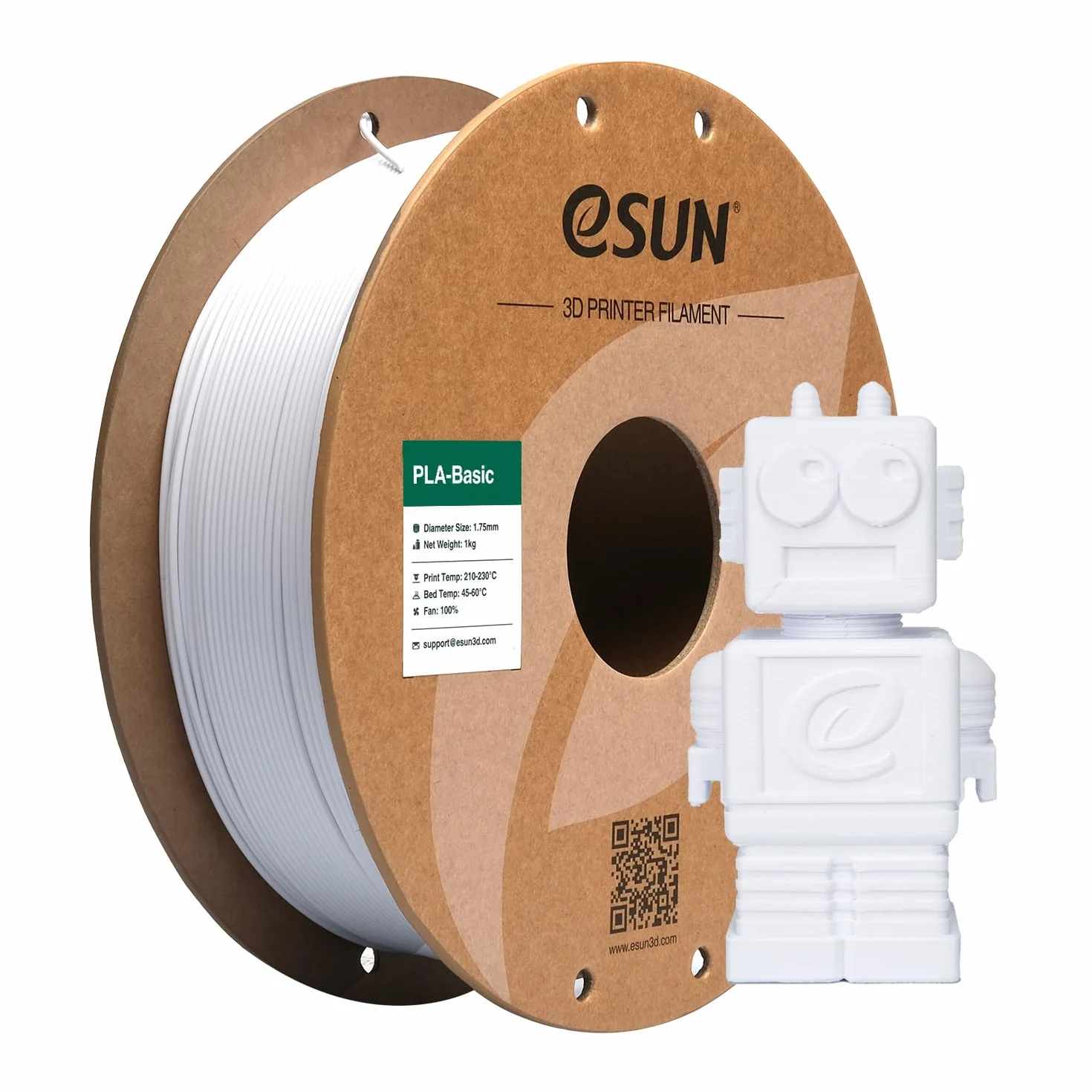 eSUN PLA Basic Filament 1,75 mm 1 kg Zimny biały do drukarek 3D