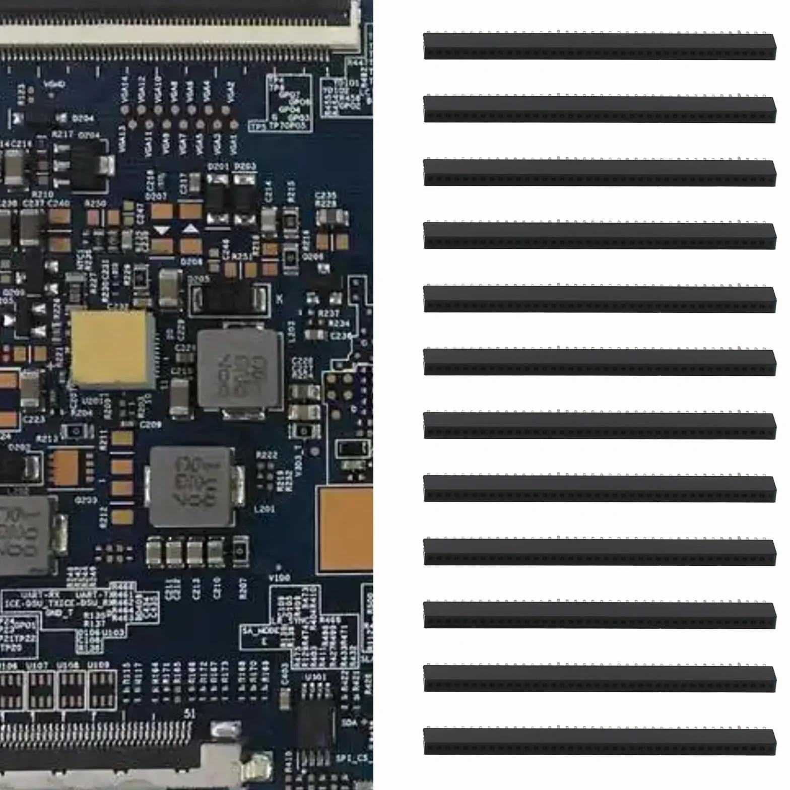 Złącze wtykowe żeńskie 40-pinowe 1,27 mm 51x7x2 mm do PCB