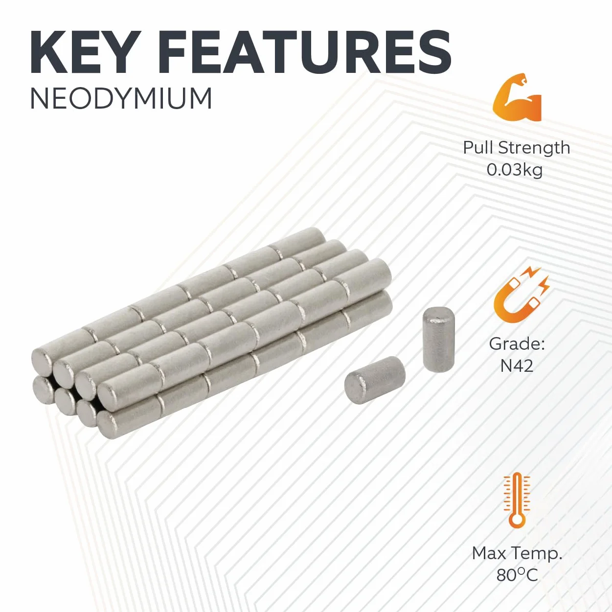 Magnes neodymowy Expert® N42 1 mm x 2 mm 50 szt. 0,03 kg