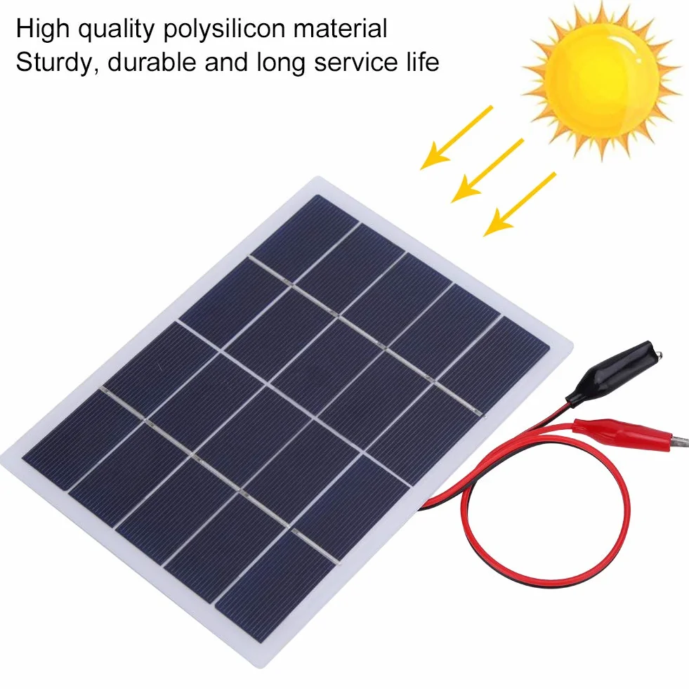 Panel Słoneczny 3W 5V Krzem Polikrystaliczny DIY 170x130mm Przenośna Ładowarka