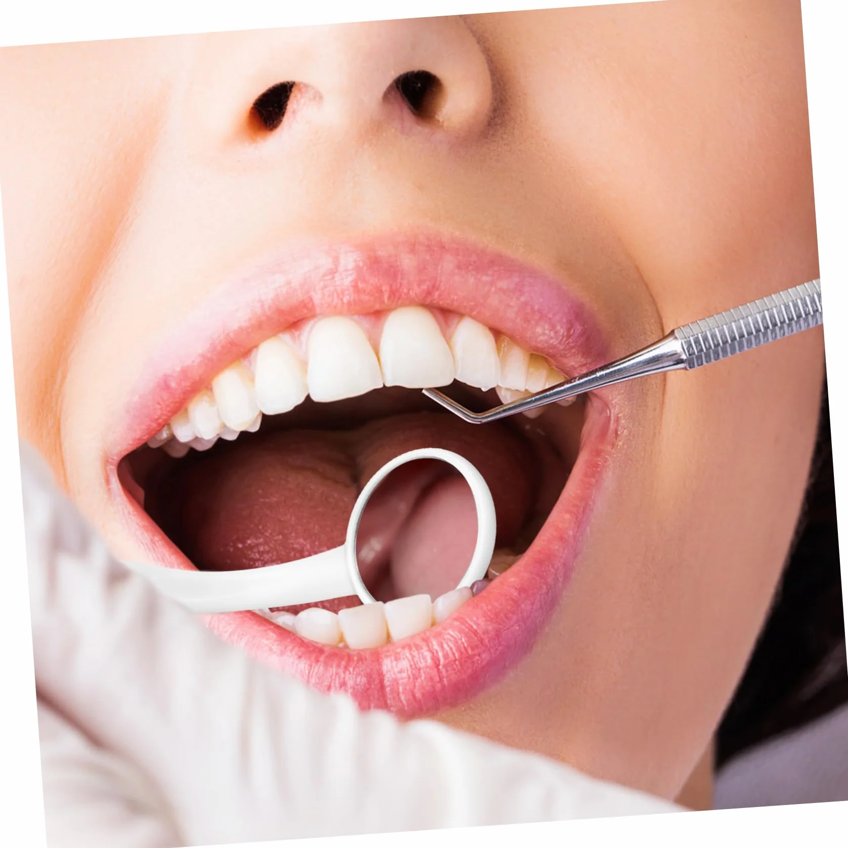 Lusterko Dentystyczne z Jasnym Światłem LED Do Inspekcji Zębów Zielone Narzędzie Stomatologiczne Do Pielęgnacji Ustnej dla Rodziców i Dentystów