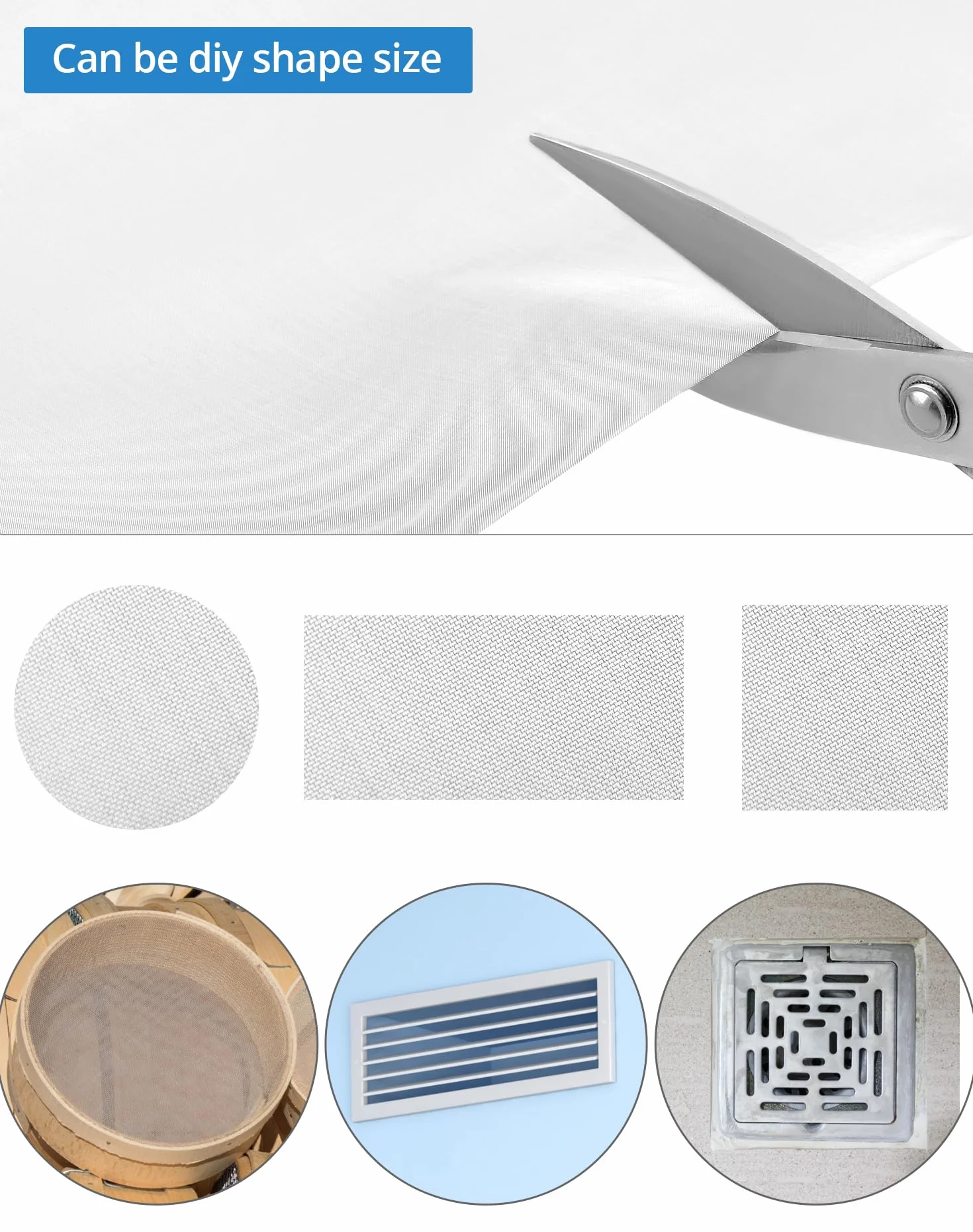 QWORK® Siatka druciana ze stali nierdzewnej 304, 30 * 100cm, siatka 120, siatka druciana do filtracji